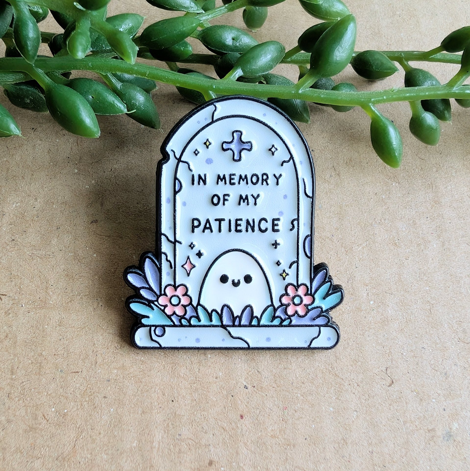 Cute Ghost Enamel Pin Badge - In Memory of my Patience