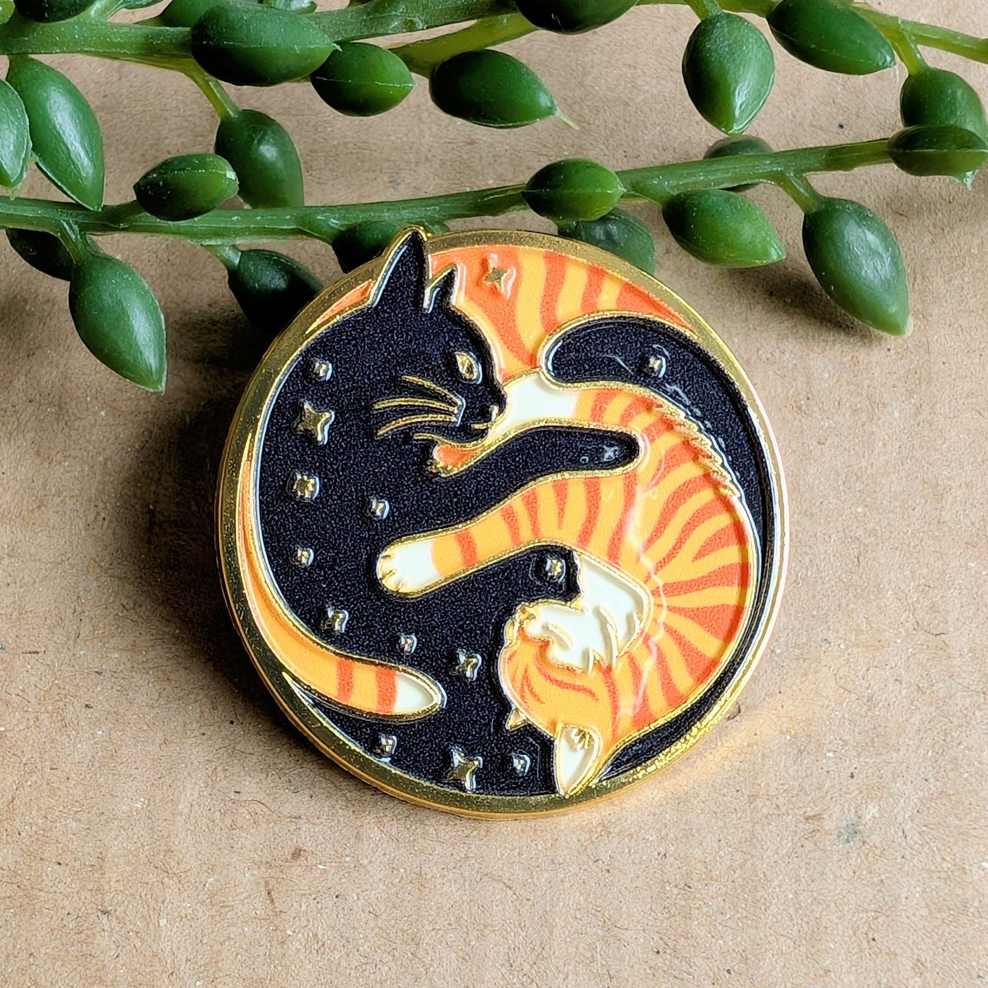 Yin Yang Cat Enamel Pin badge
