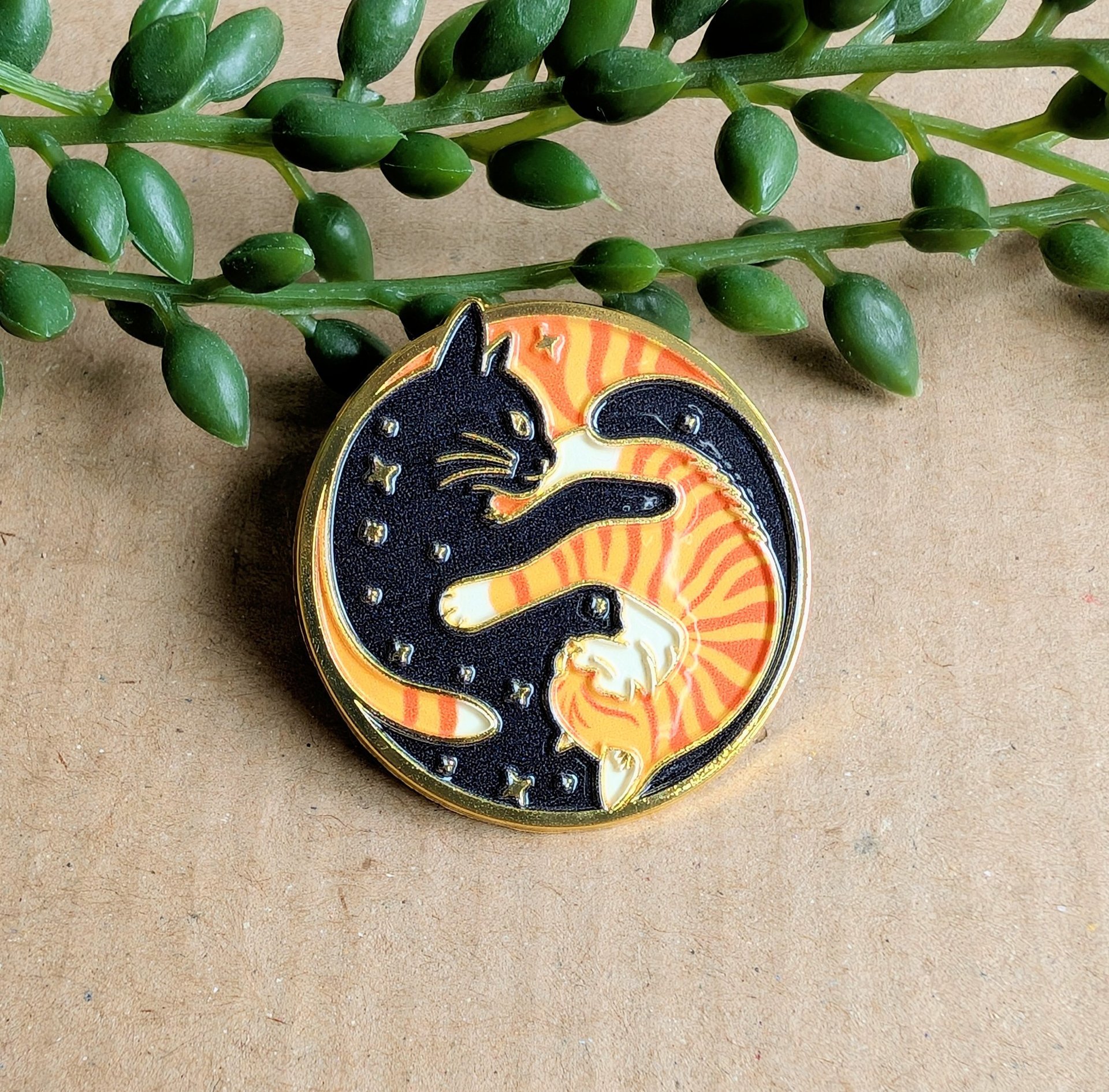 Yin Yang Cat Enamel Pin badge