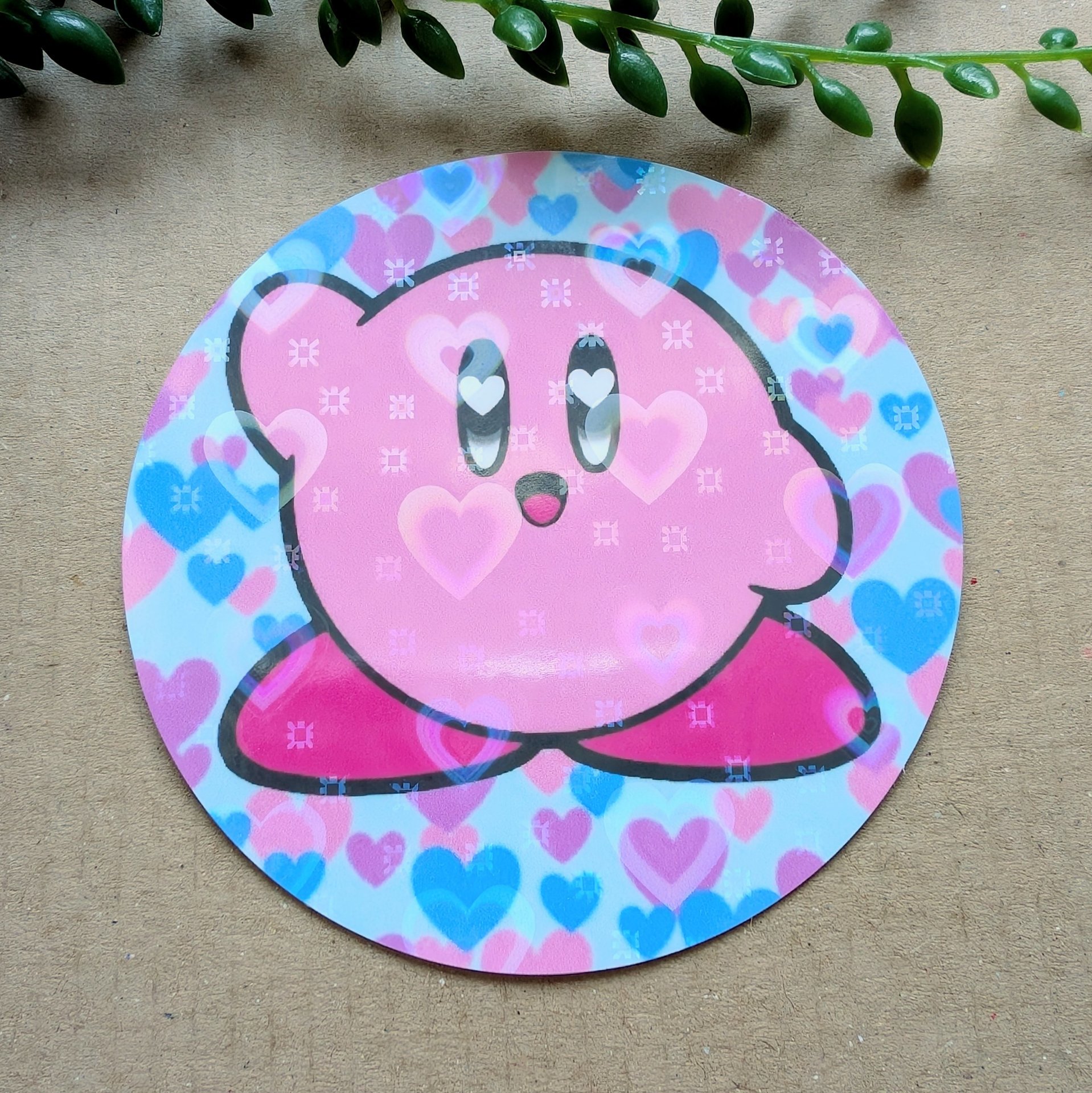 Kirby Sticker - Holographic Vinyl Sticker