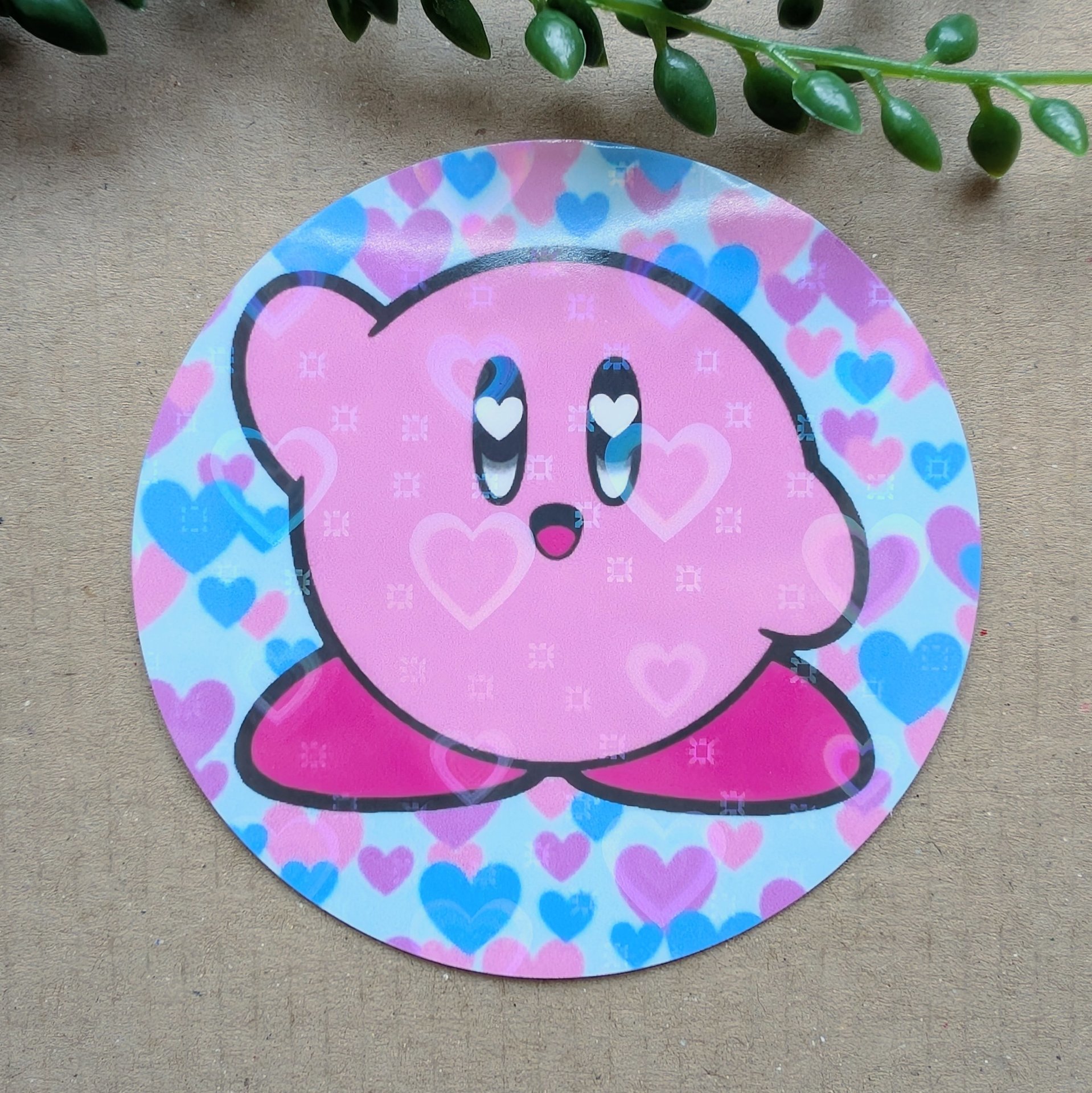 Kirby Sticker - Holographic Vinyl Sticker