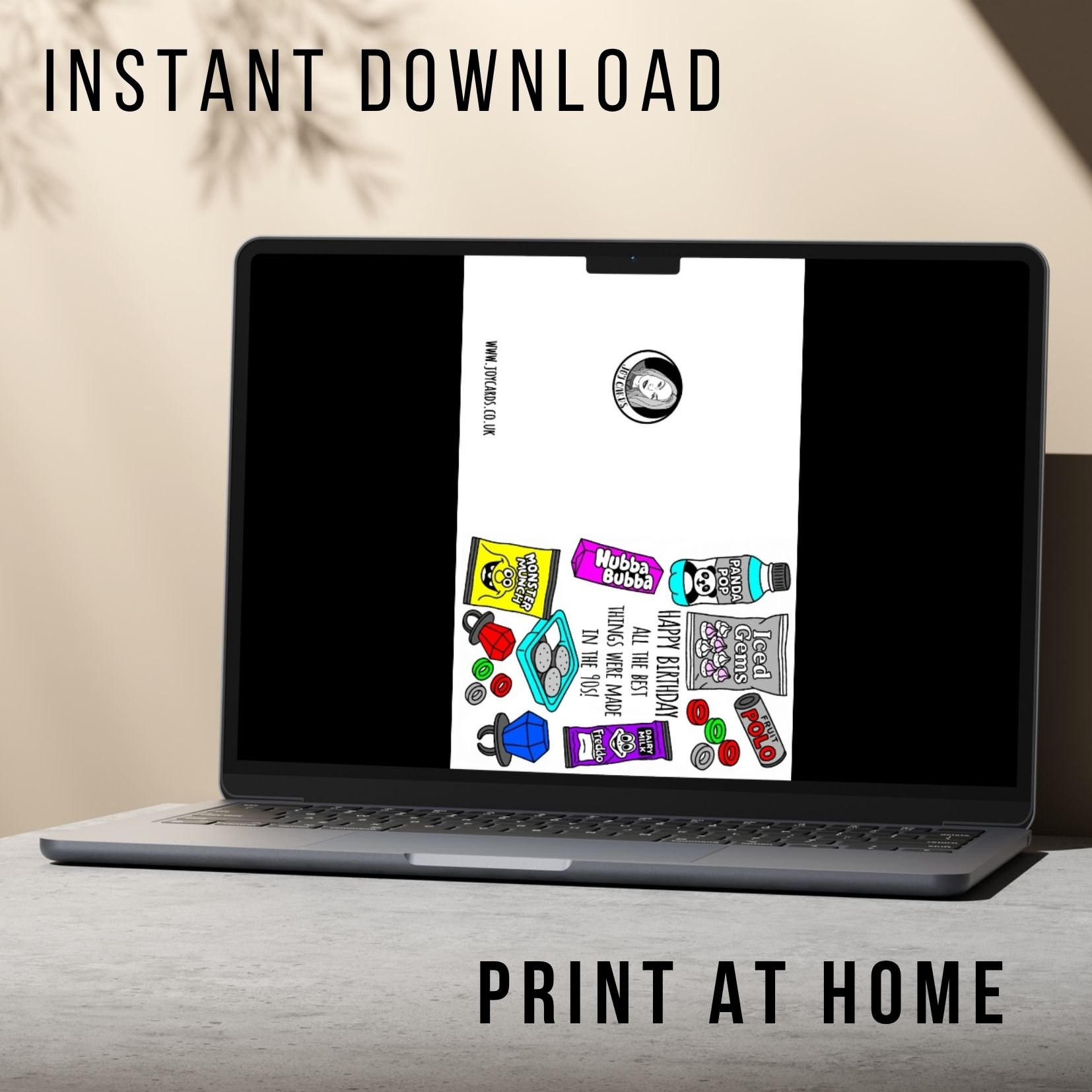 90s Snacks Birthday Card - Printable Instant Download