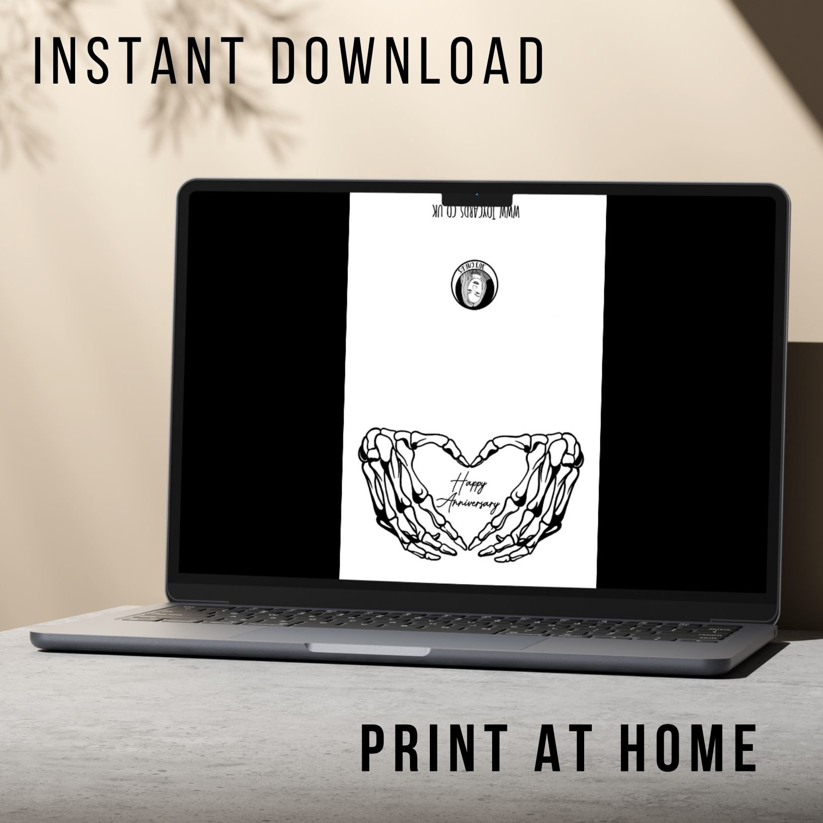 Gothic Anniversary Card - Printable Instant Download