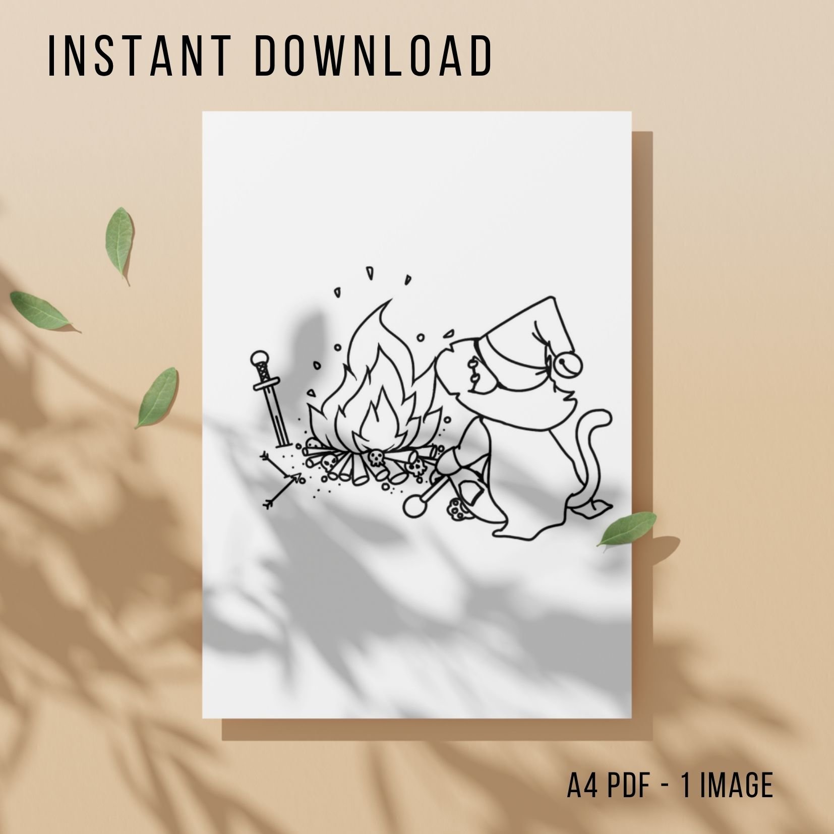 Video Game Dark Souls Colouring Page - Printable Instant Download