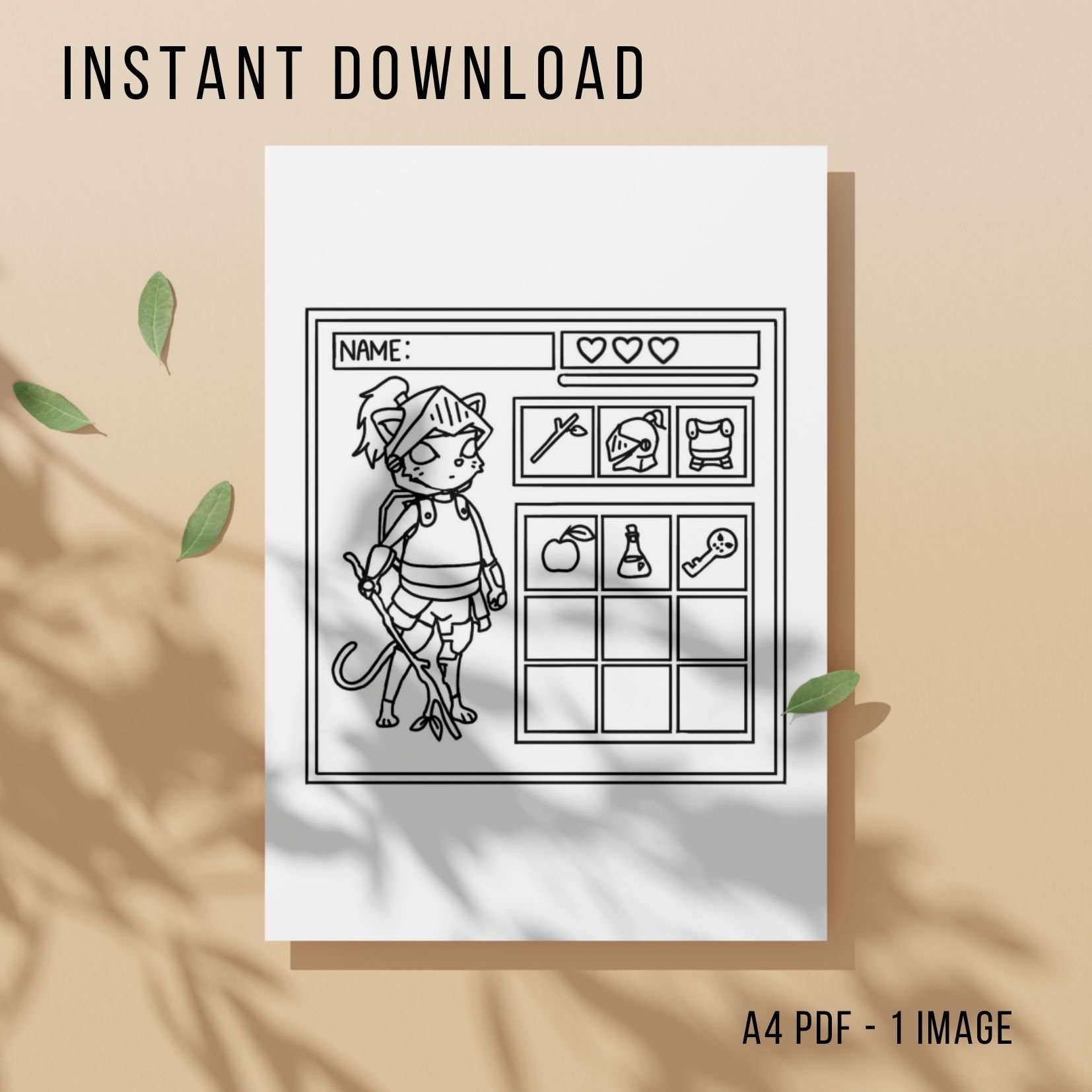 Video Game Colouring Page - Printable Instant Download