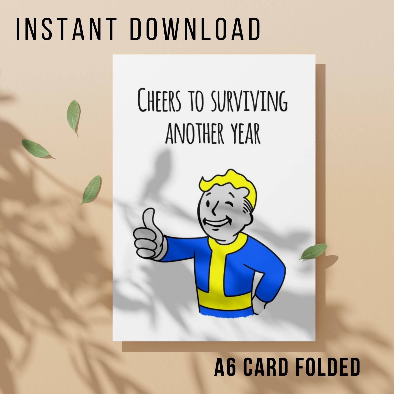 Fallout Birthday Card - Printable Instant Download