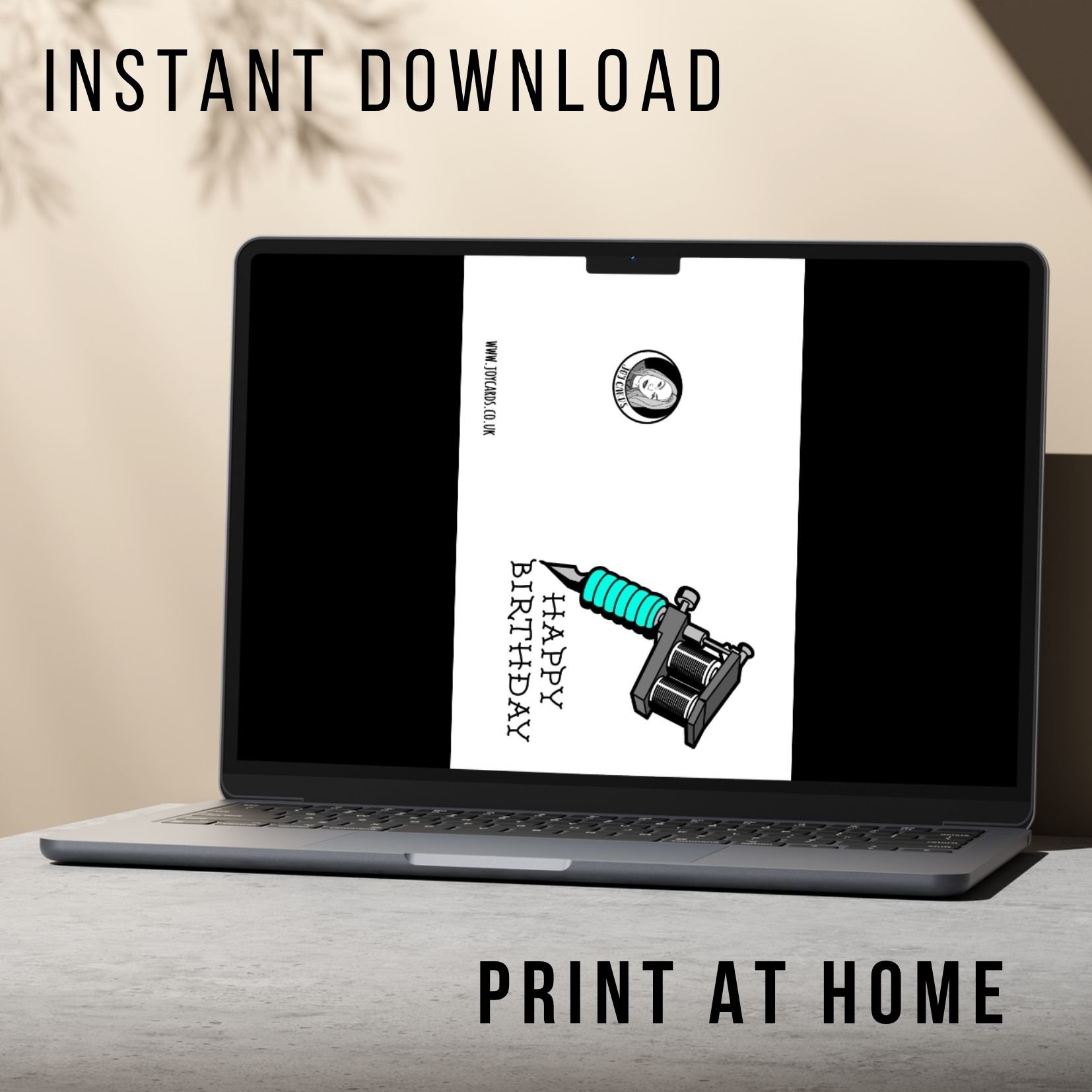 Tattooist Birthday Card - Printable Instant Download