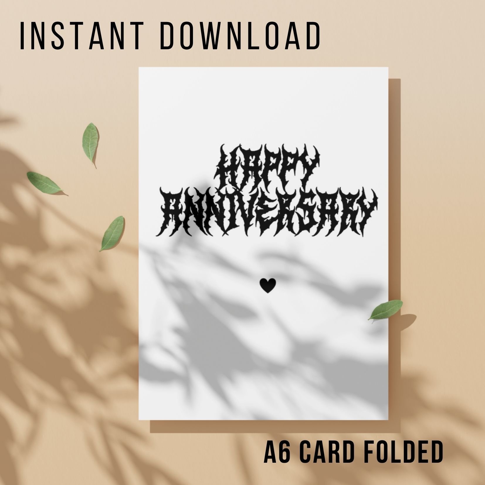 Death Metal Anniversary Card - Printable Instant Download