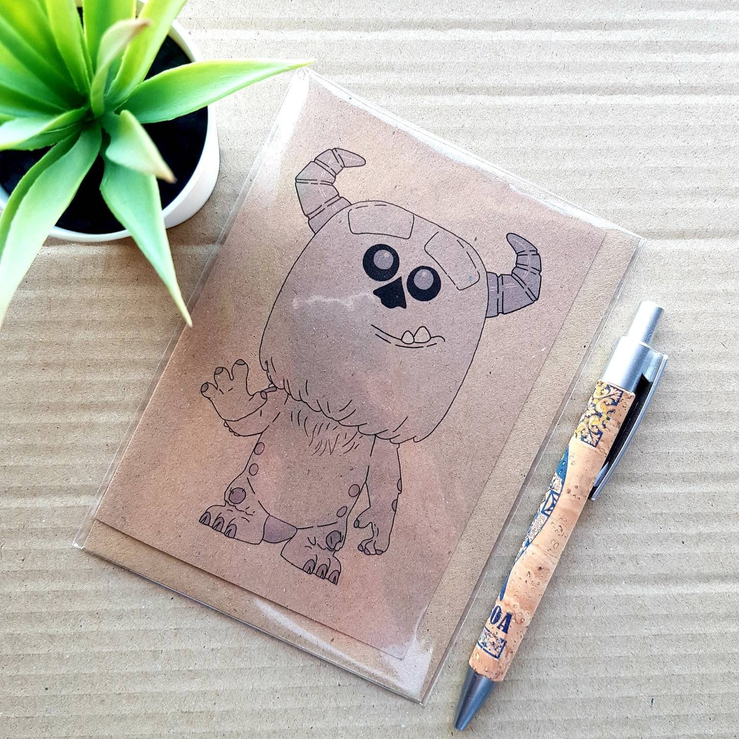 Monsters inc Birthday Card - Cute Sulley Funko Pop Geeky Blank Card