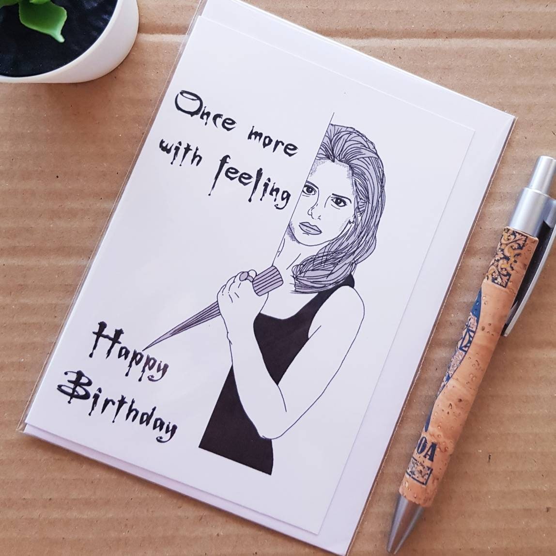 Musical Buffy Card once more with feeling - Buffy The Vampire Slayer Birthday Card