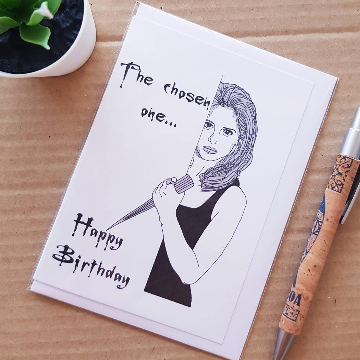 Buffy Birthday Card - Buffy The Vampire Slayer Card The chosen one