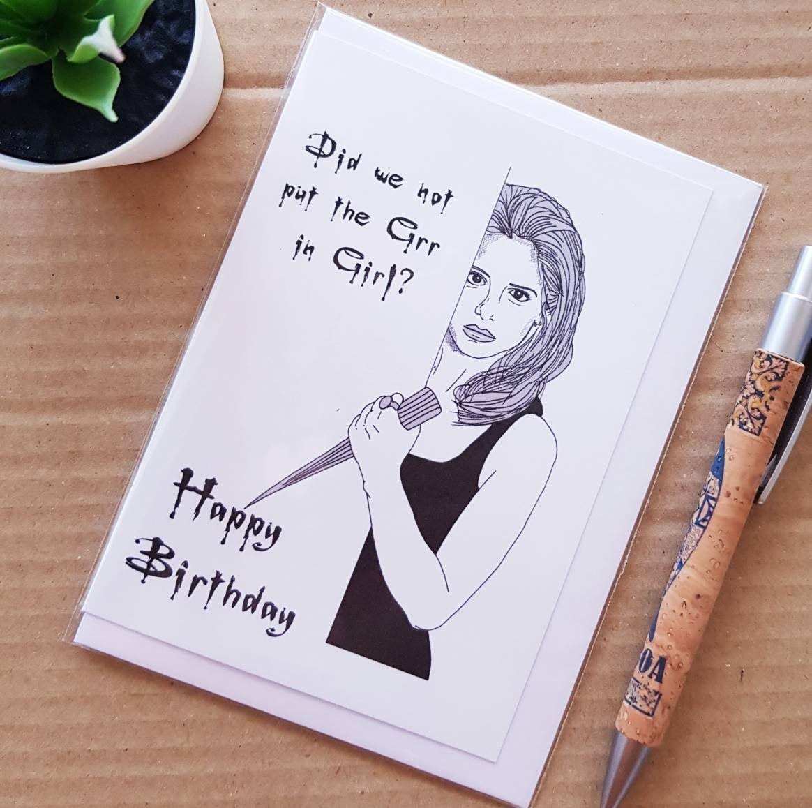 Grr Buffy Card - Buffy The Vampire Slayer Birthday Card