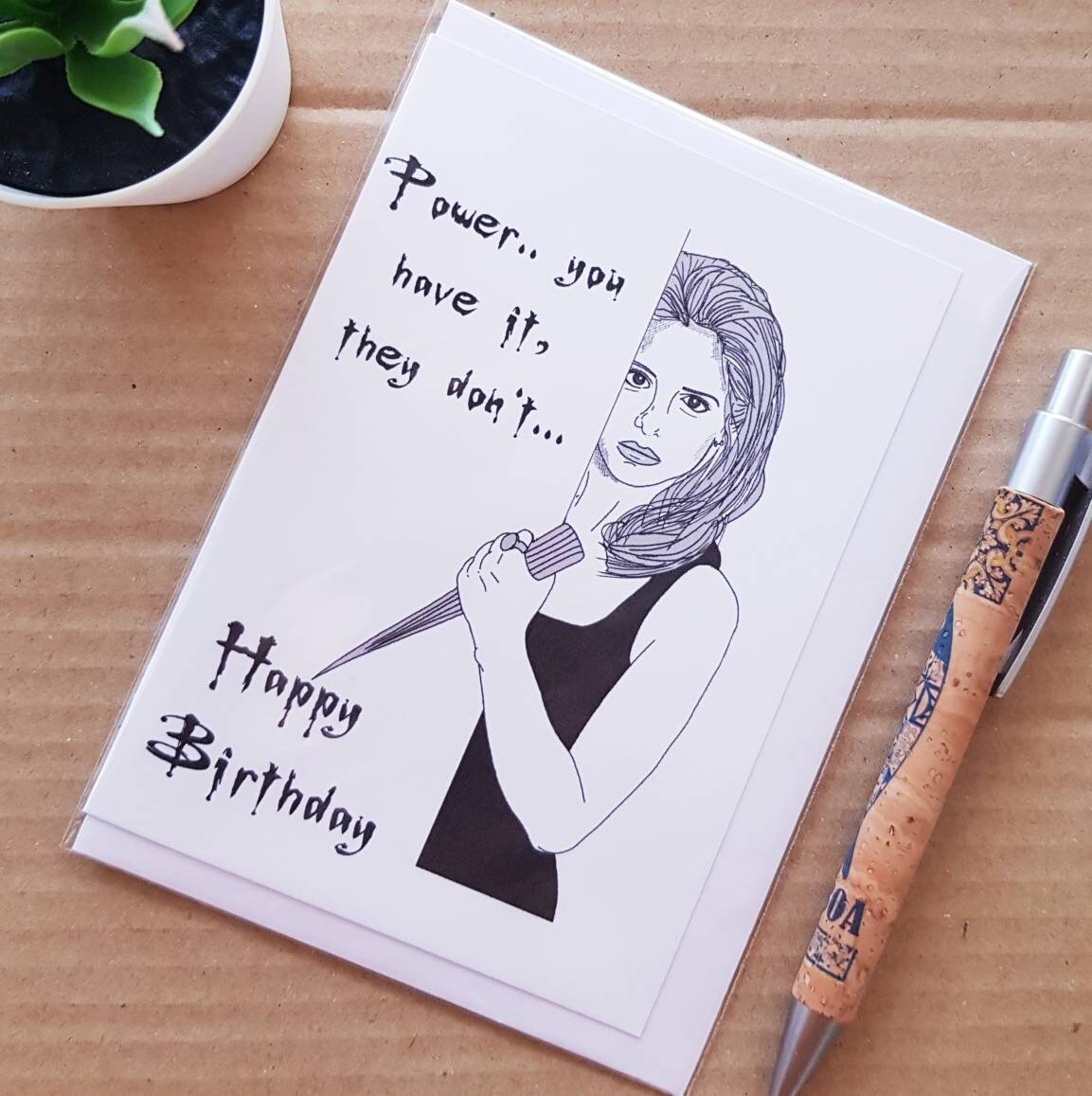 Power Buffy Card - Buffy The Vampire Slayer Birthday Card