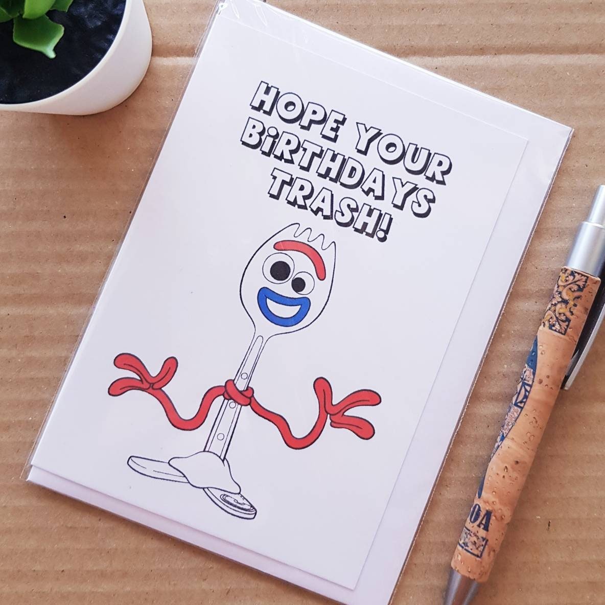 Trash Forky Birthday Card - Funny Toy Story 4 Card