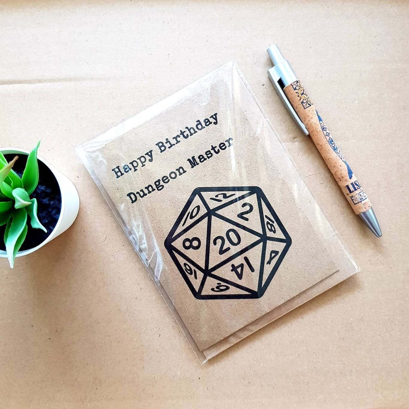 Funny Dungeons and Dragons Birthday Card - Happy Birthday Dungeon Master D20