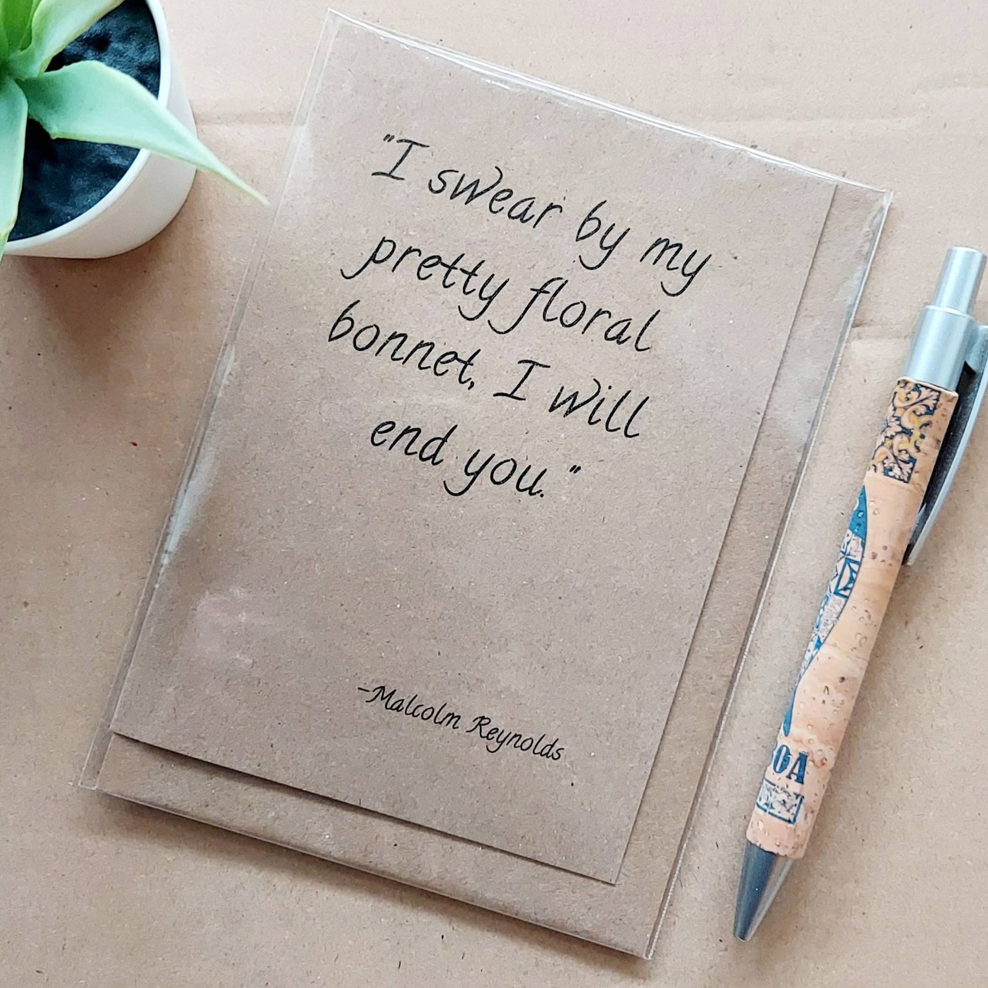 Firefly Birthday Card - Mal Bonnet quote blank card