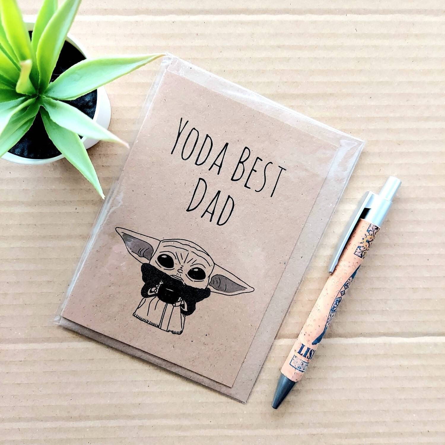 Yoda best Dad Card - Mandalorian Funny Fathers day card - Dad Birthday