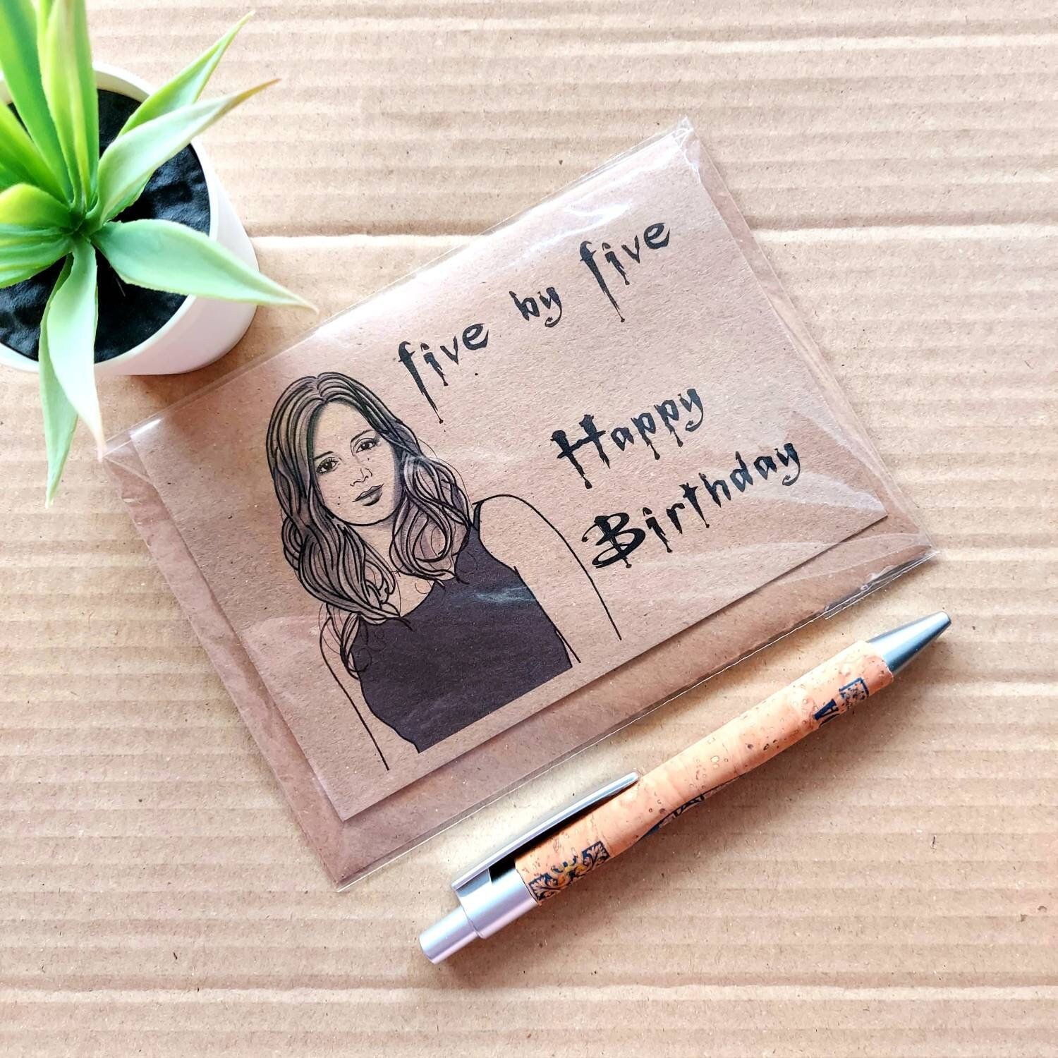 Buffy Birthday Card - Faith Five by Five