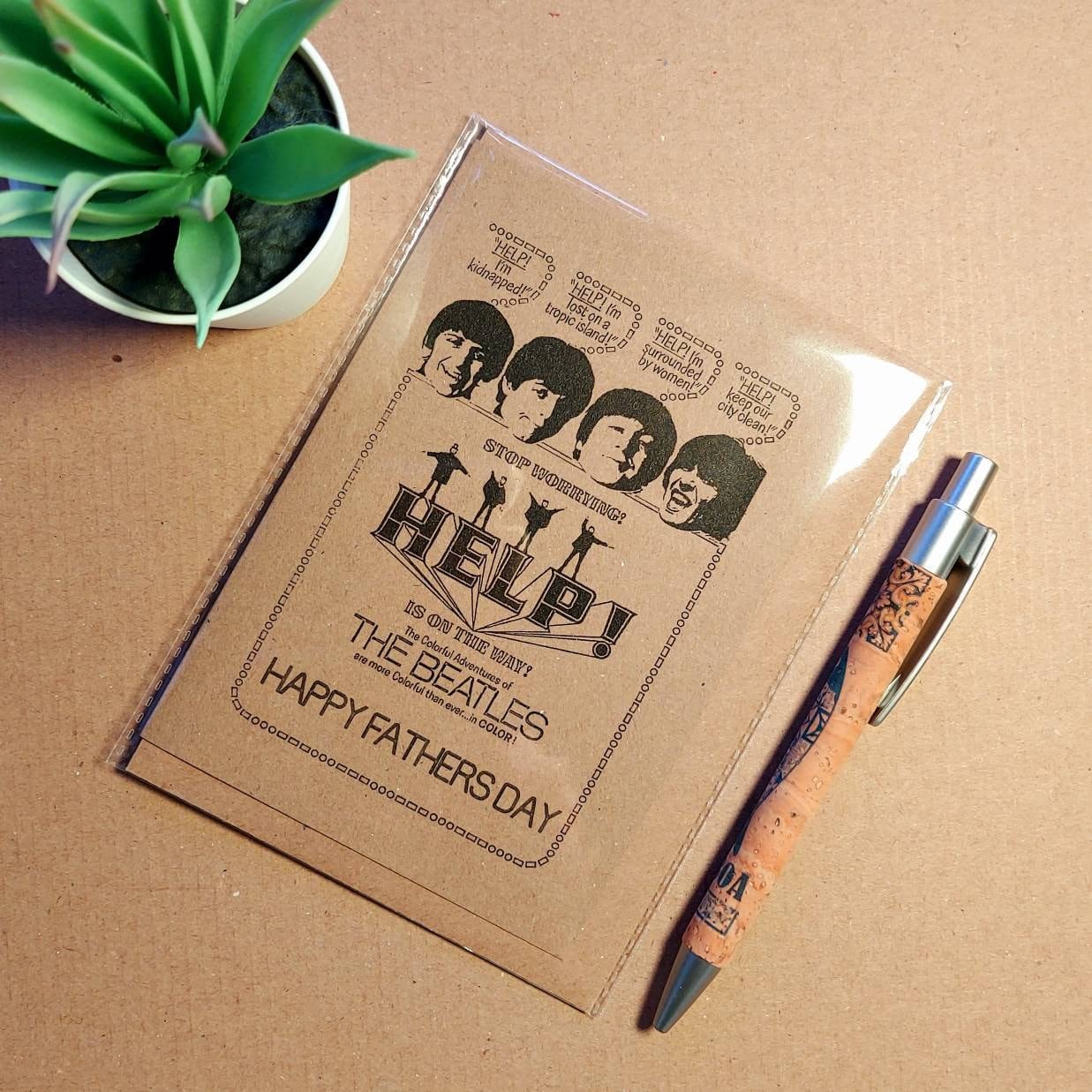 The Beatles Fathers Day Card - Help poster