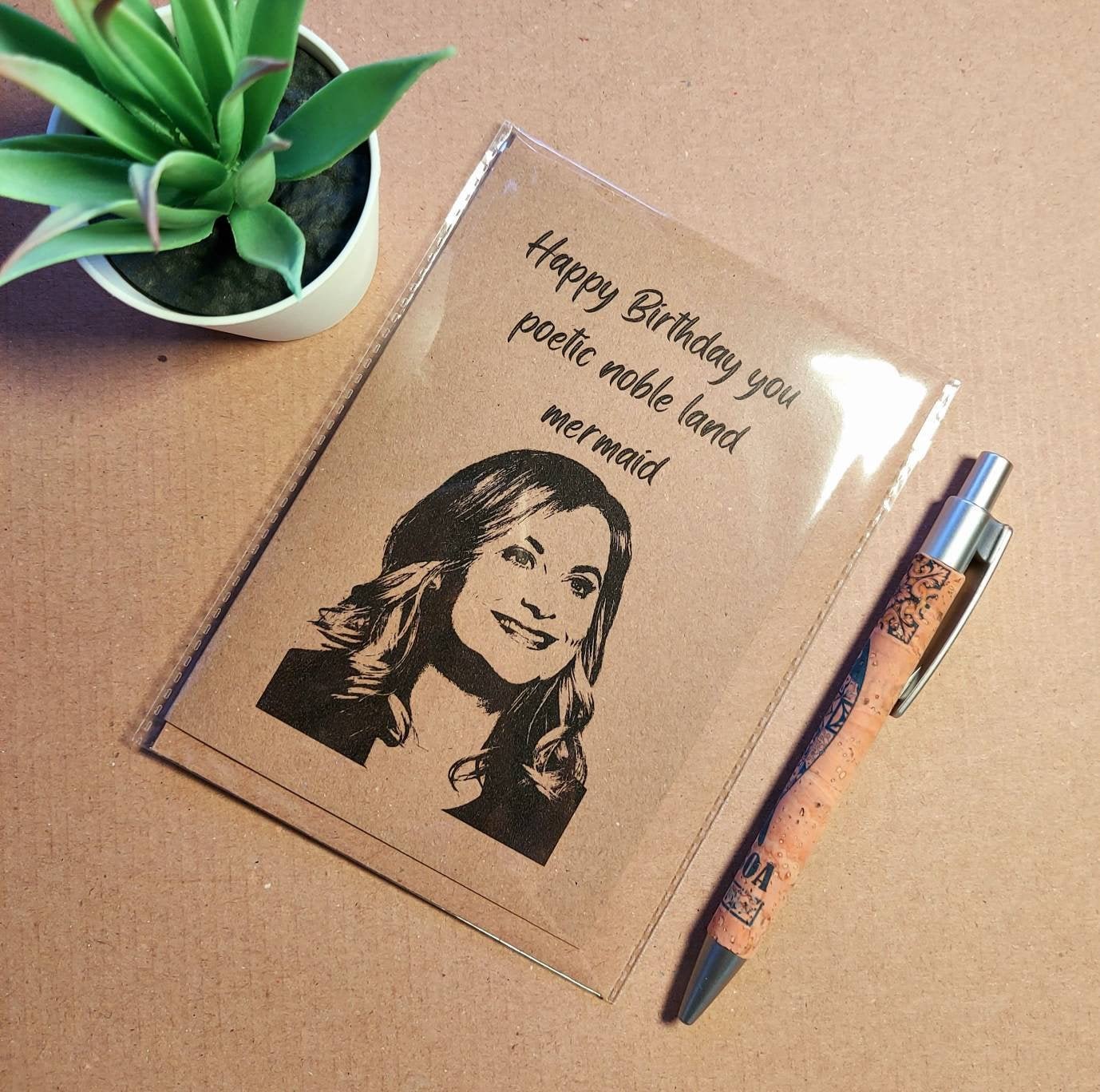 Funny Parks and Rec Birthday Card - Leslie Knope - mermaid quote
