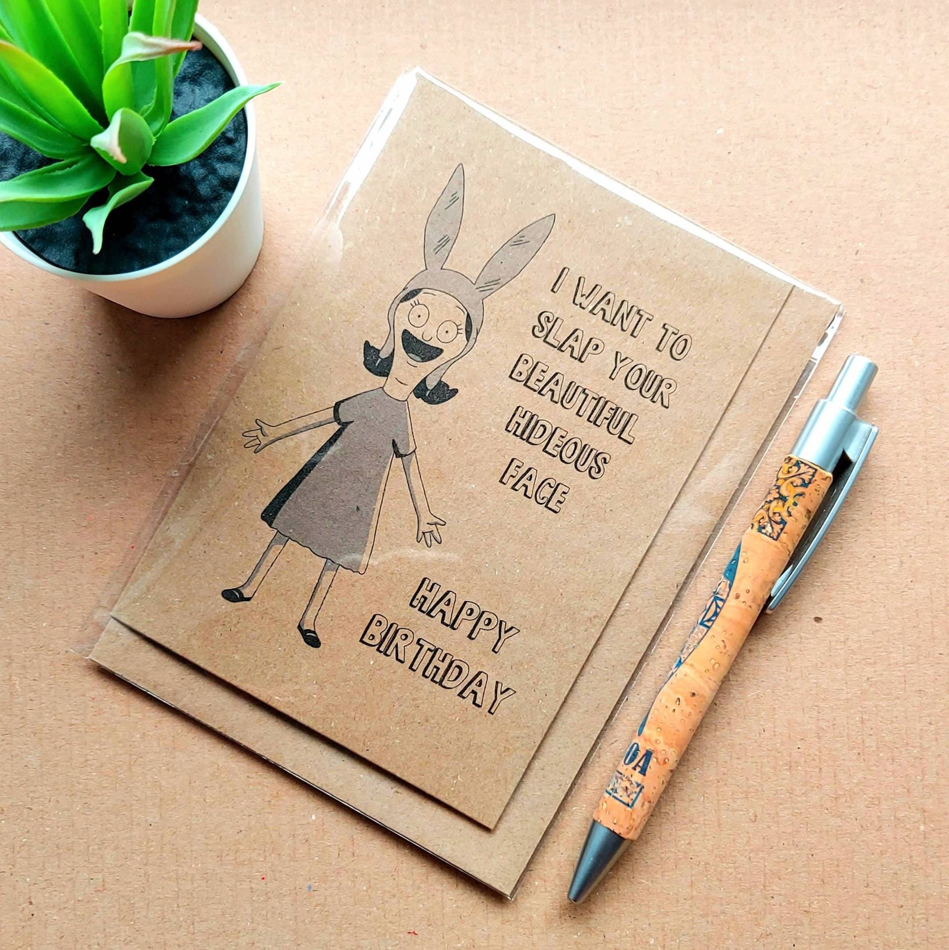 Funny Bobs Burgers Birthday Card - Louise Belcher