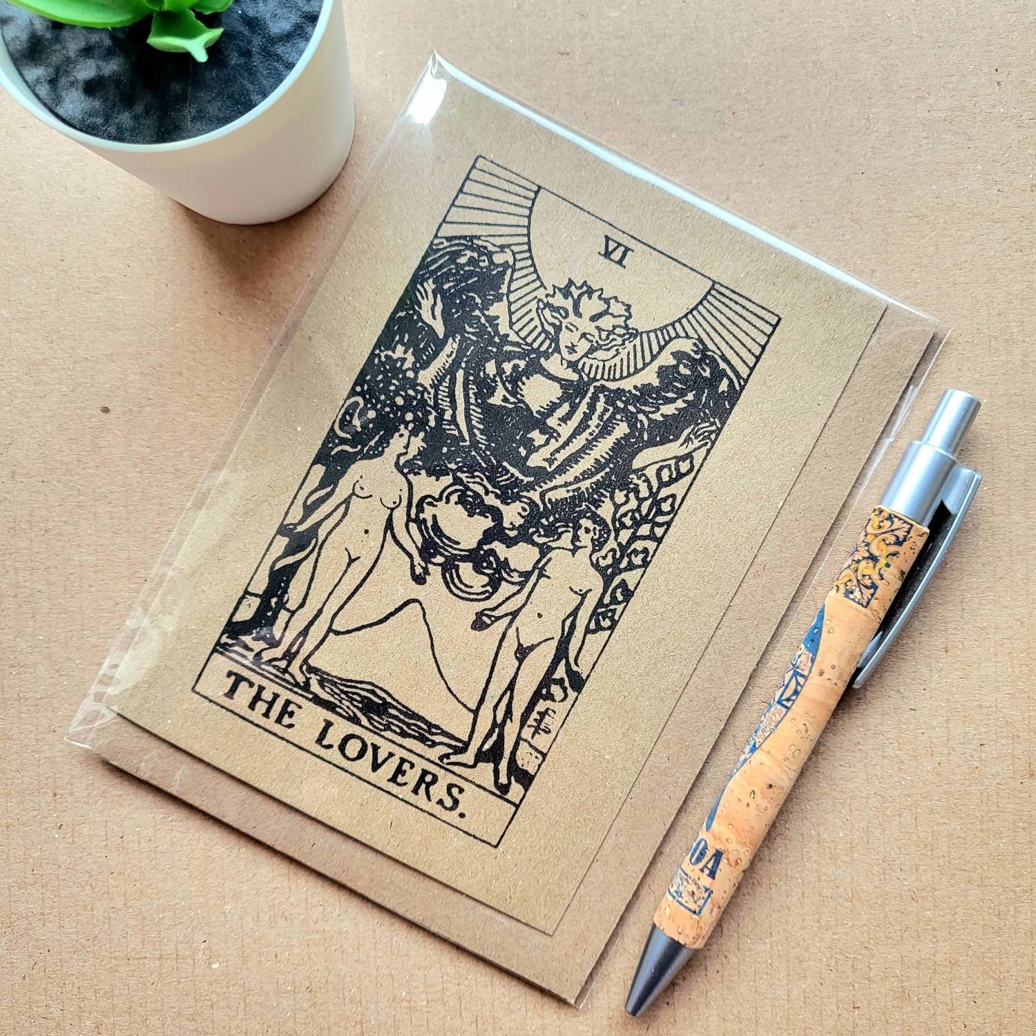 Tarot card Valentines card - The lovers - Mystic birthday gift