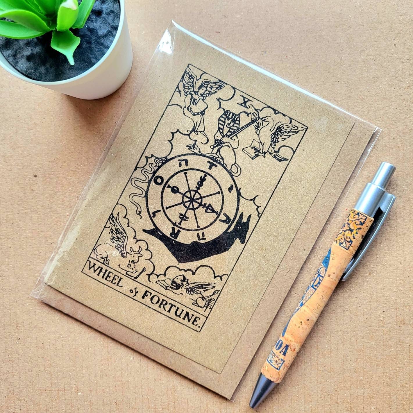 Tarot card good luck card - wheel of fortune - Mystic birthday gift
