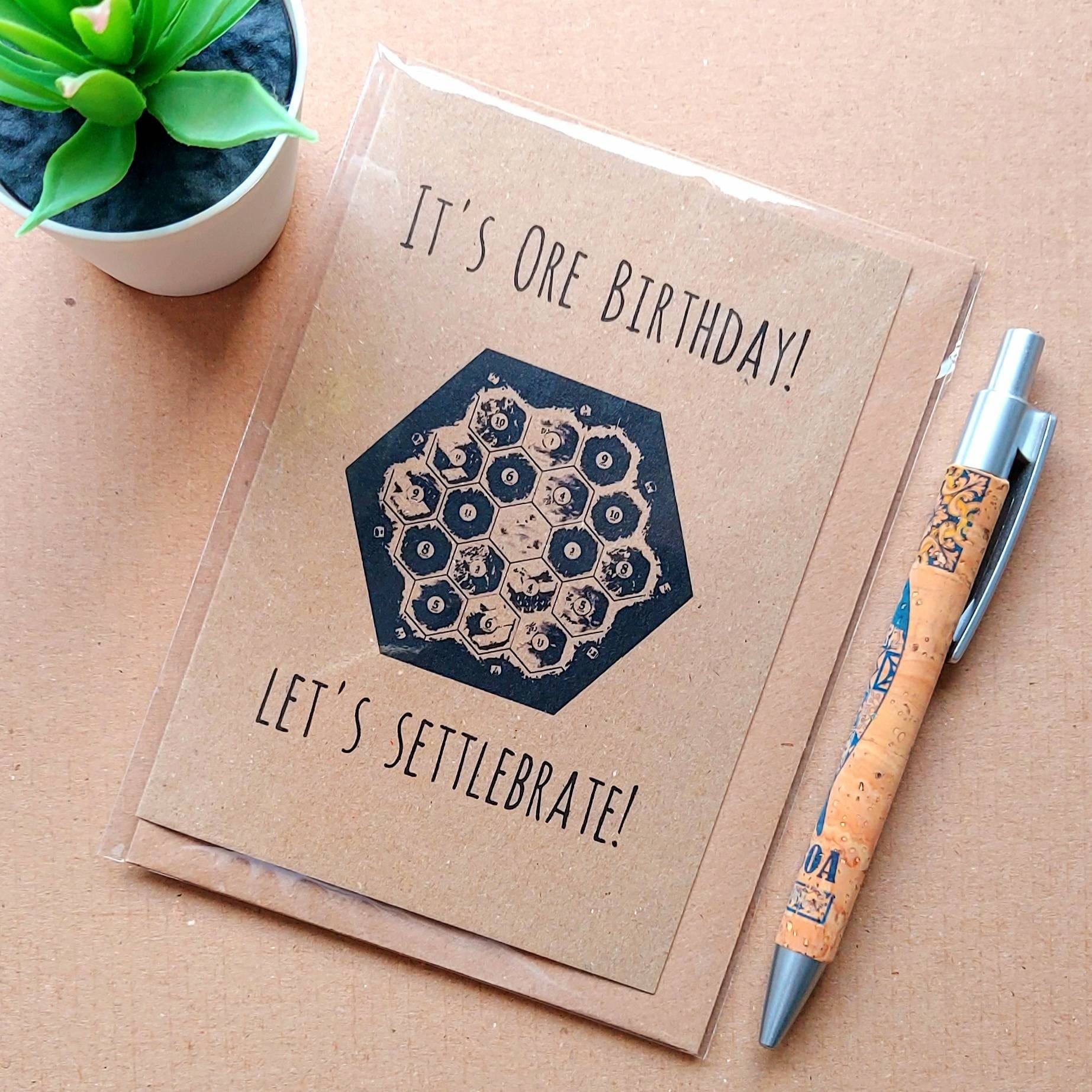 Settlers of Catan Birthday Card - Funny Geeky board game card