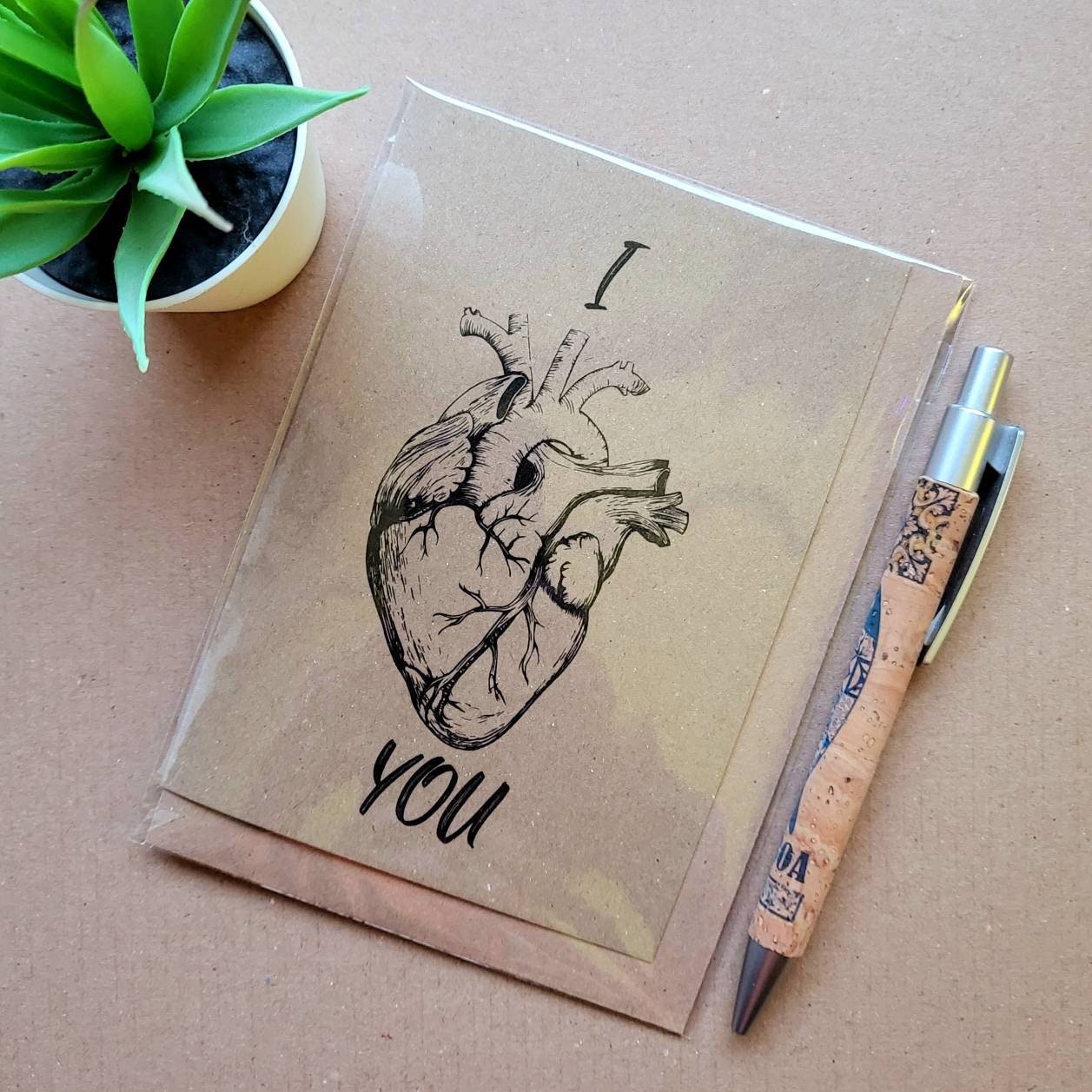 I love you card - Heart organ Horror valentines card