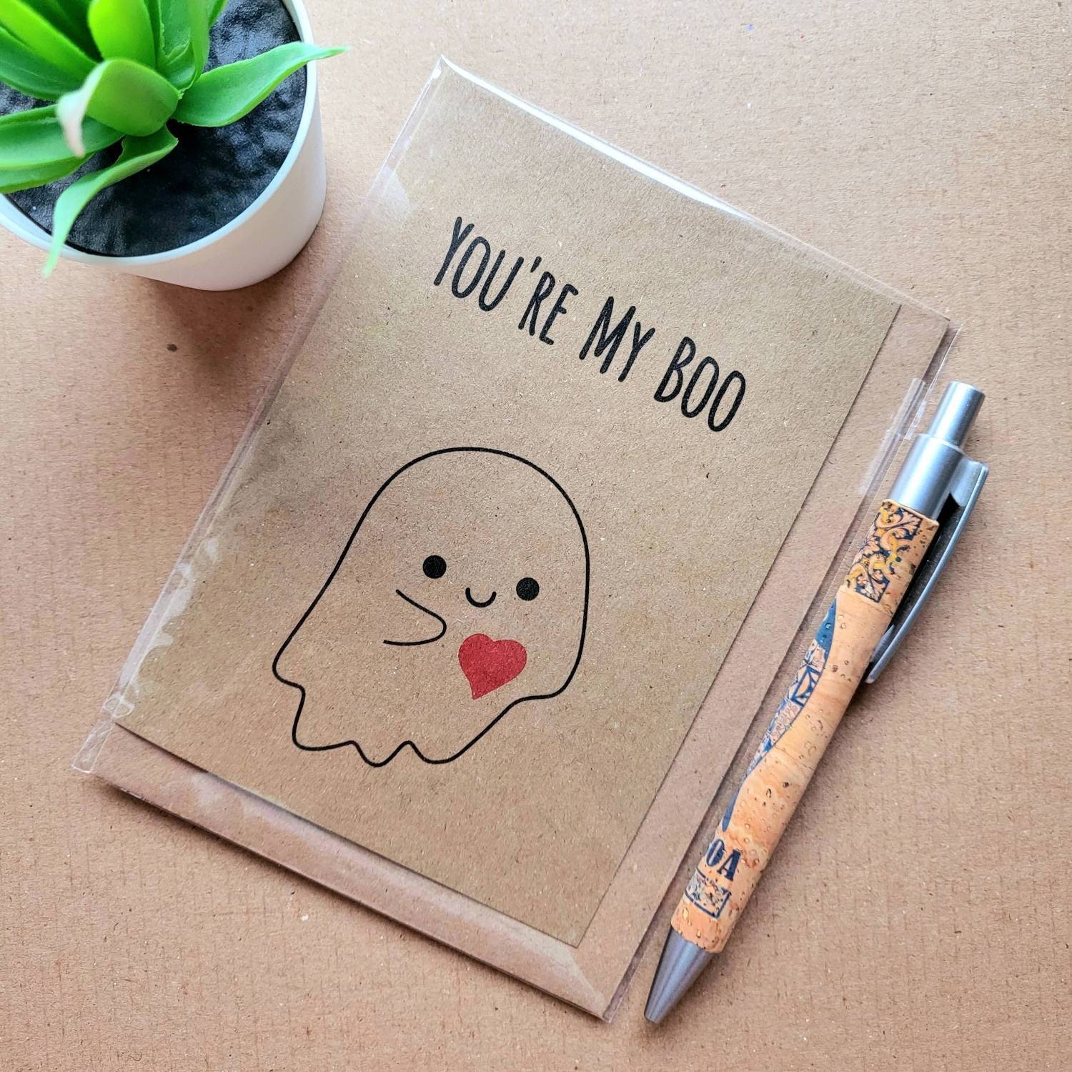Cute Ghost valentines card - You're my Boo