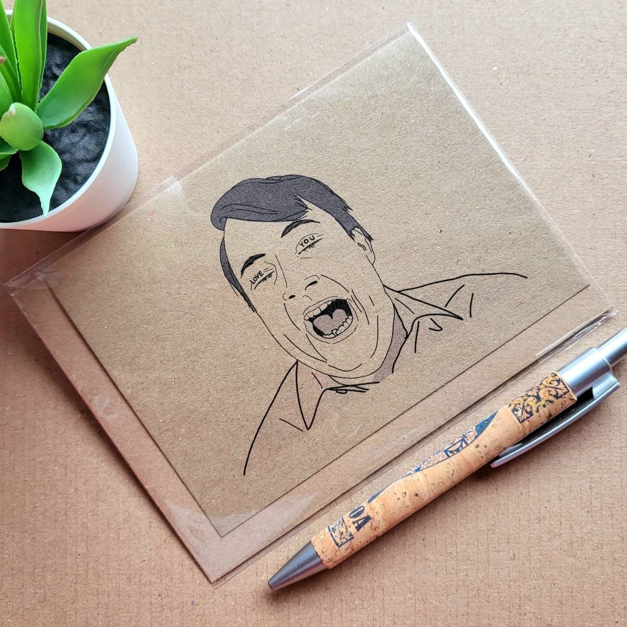 Funny Peep show Valentines Card - Love you Eyelids