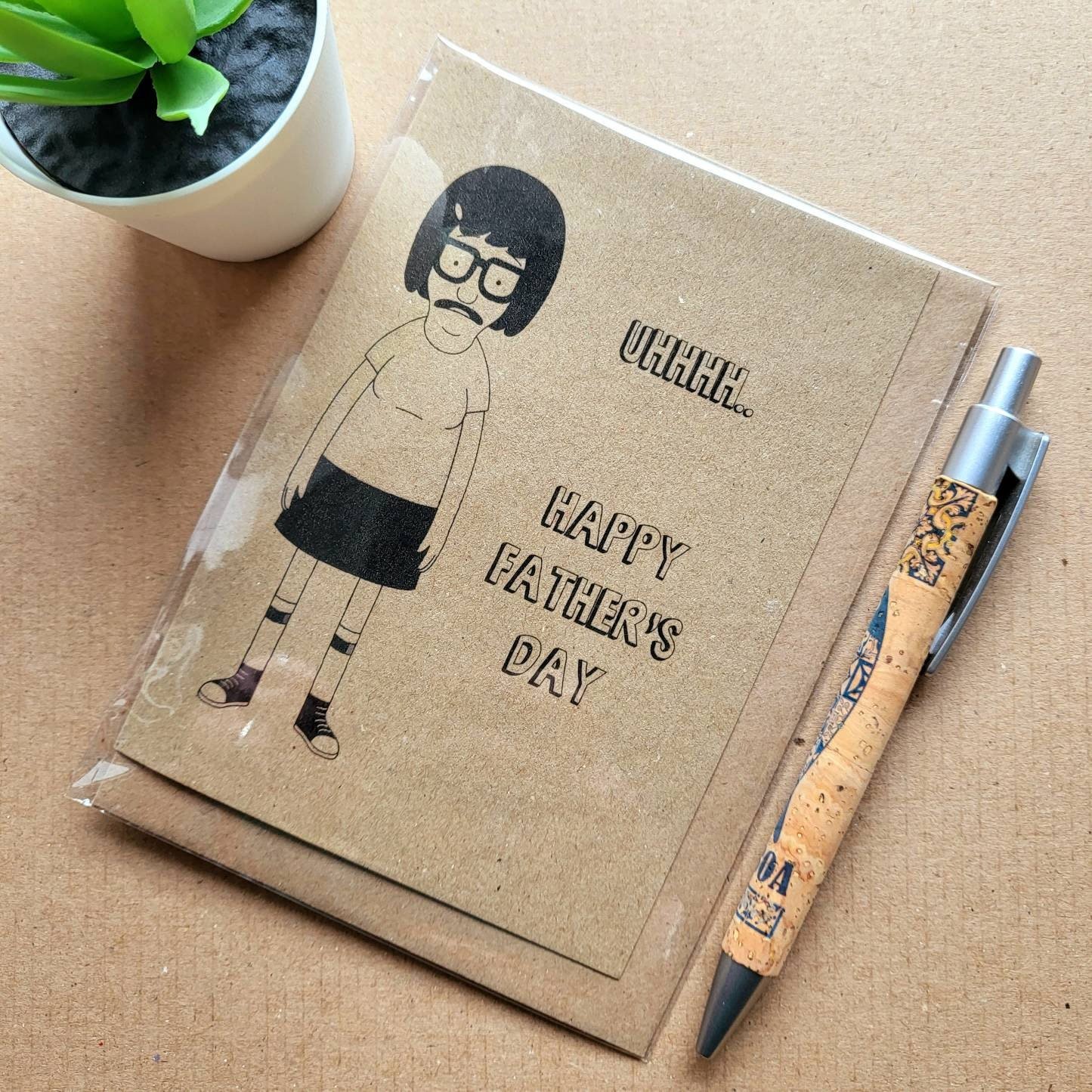 Funny Bobs Burgers Fathers Day Card - Tina Belcher uhhh