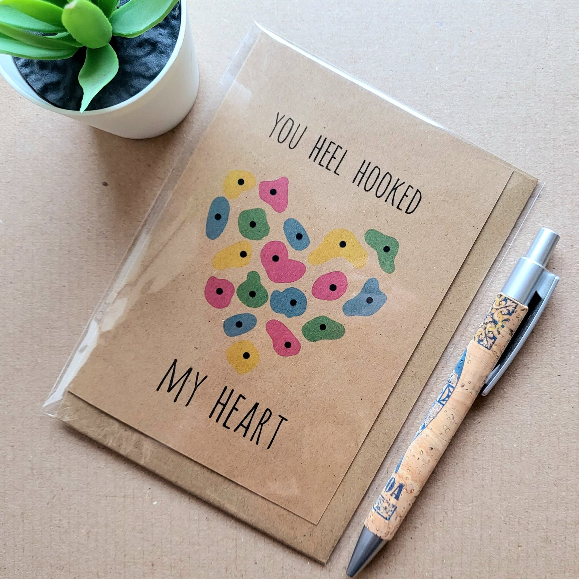 Funny Climber Valentines card - Bouldering Heart