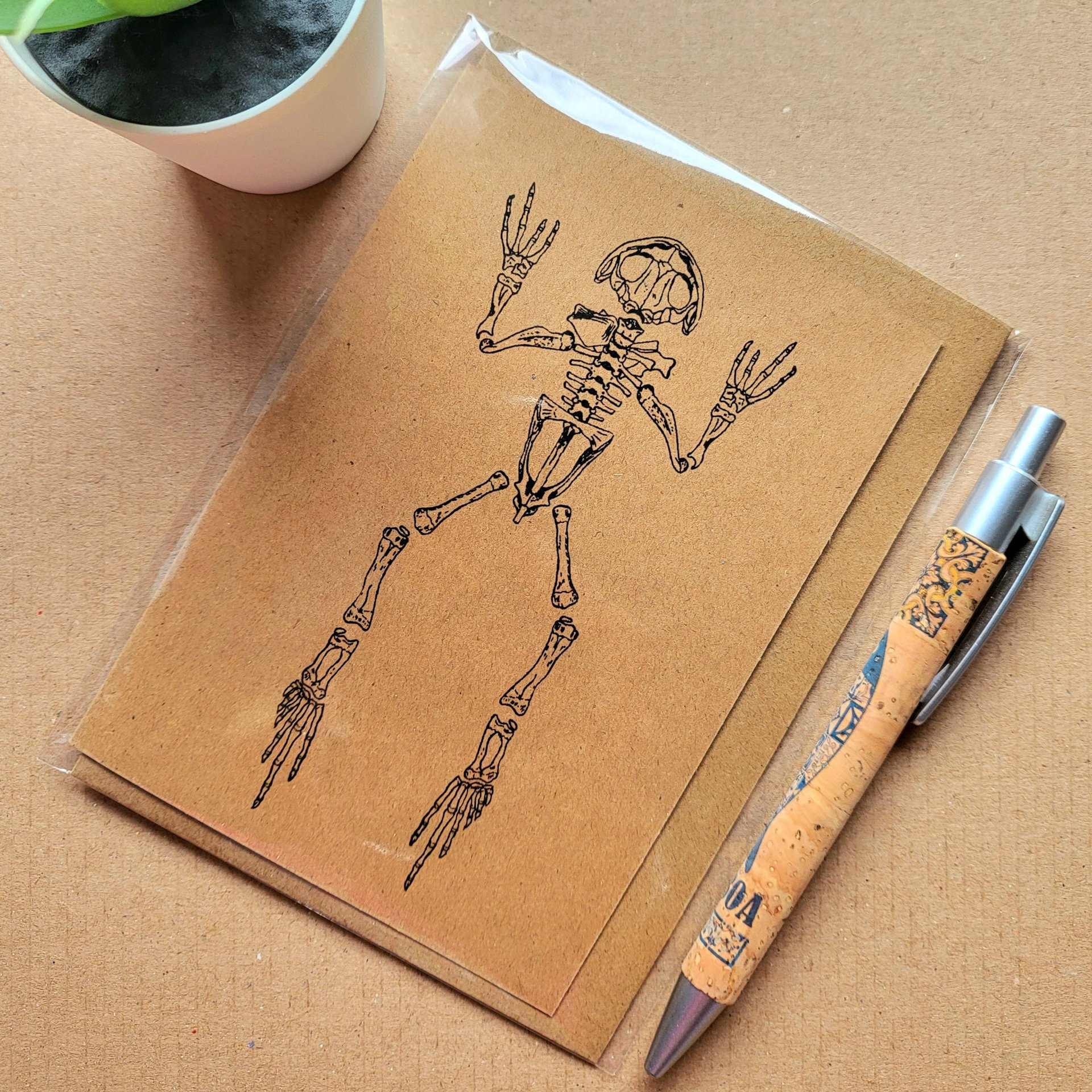 Frog Skeleton greeting card