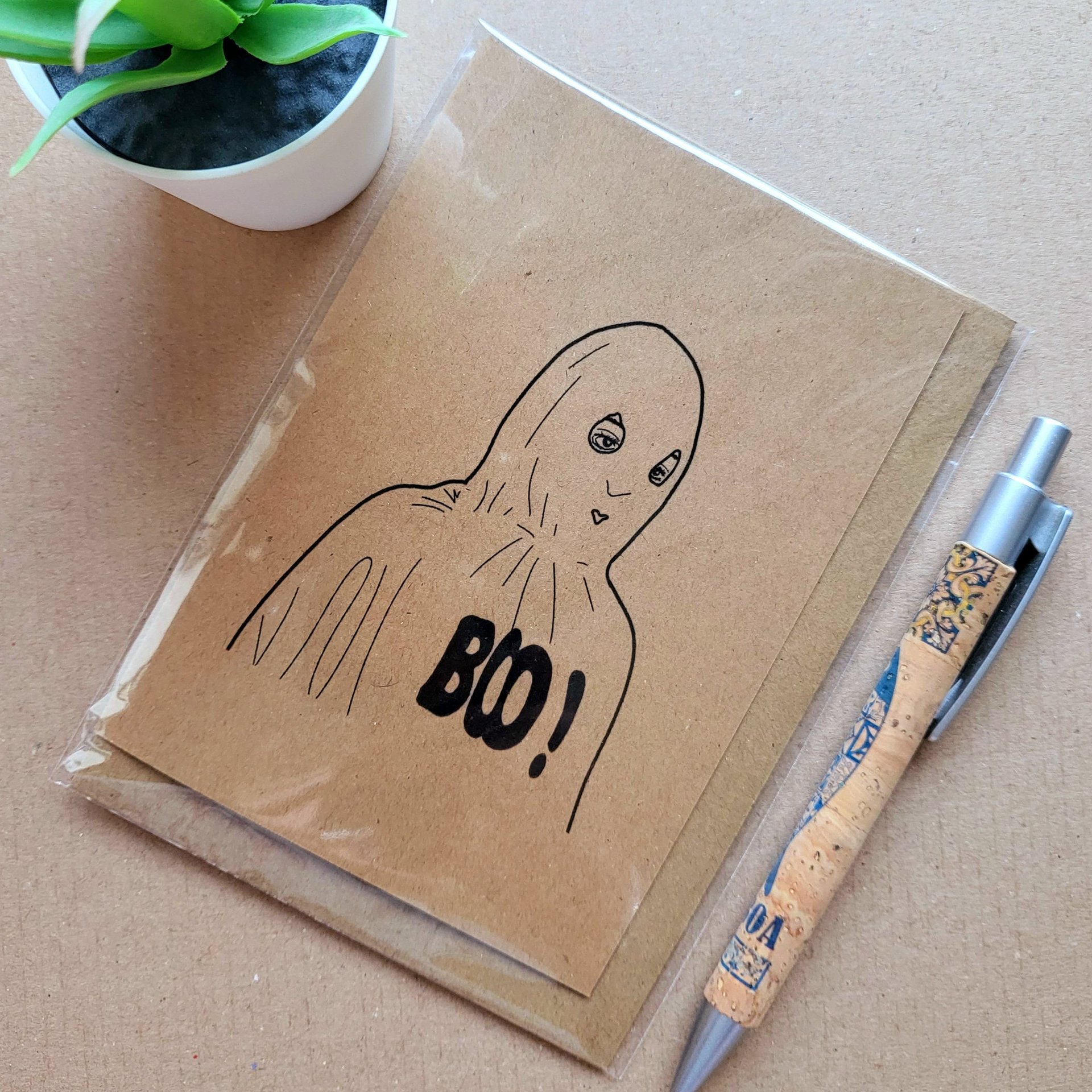 Funny Buffy Halloween Card - willow ghost