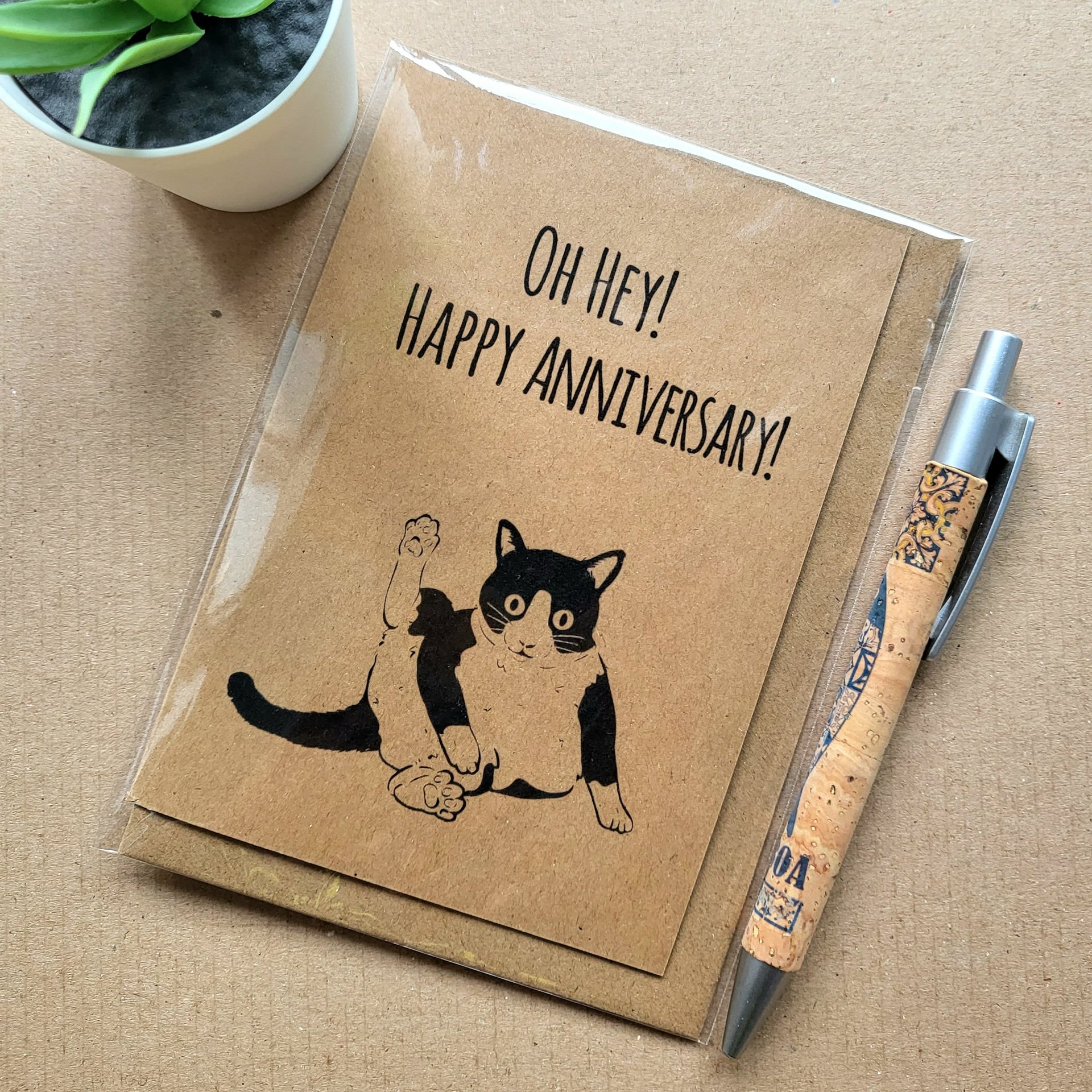 Funny Tuxedo Cat Wedding Anniversary Card