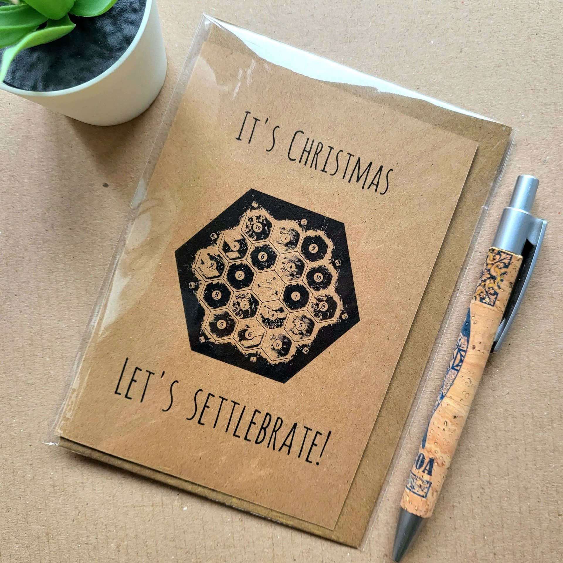 Settlers of Catan Christmas Card - Funny Geeky board game card