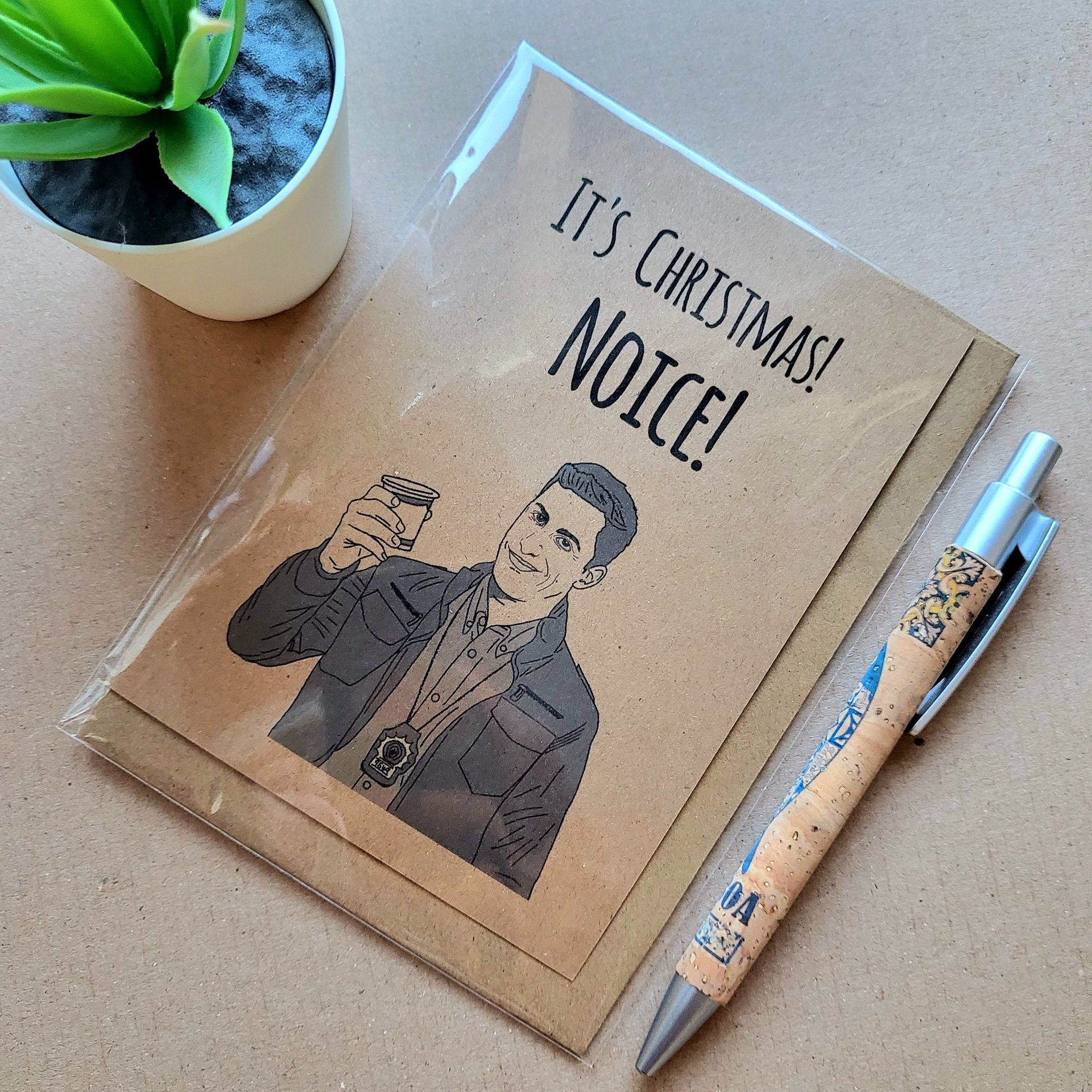 Funny Brooklyn Nine nine Christmas card - Jake Peralta