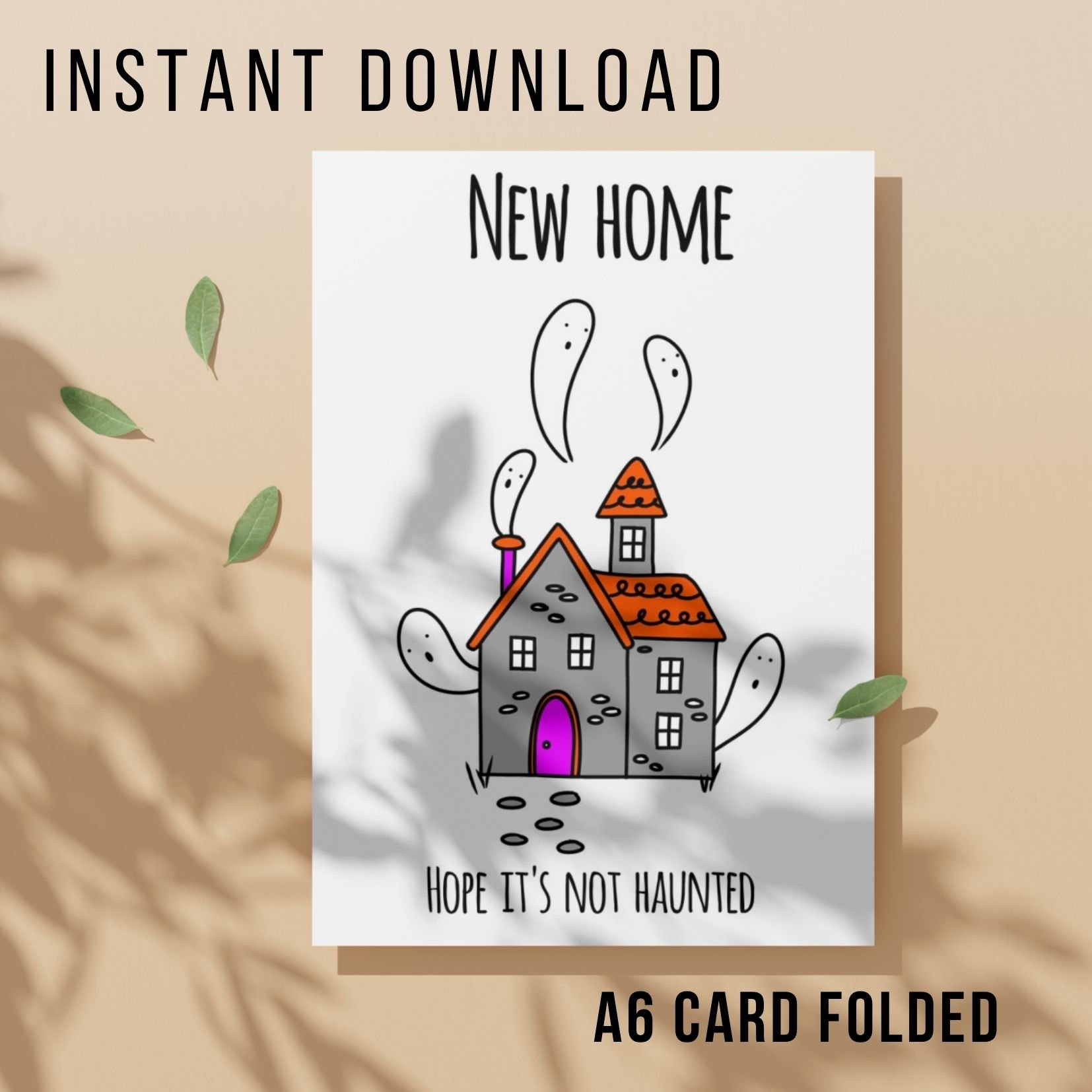 Haunted New Home Card - Printable Instant Download