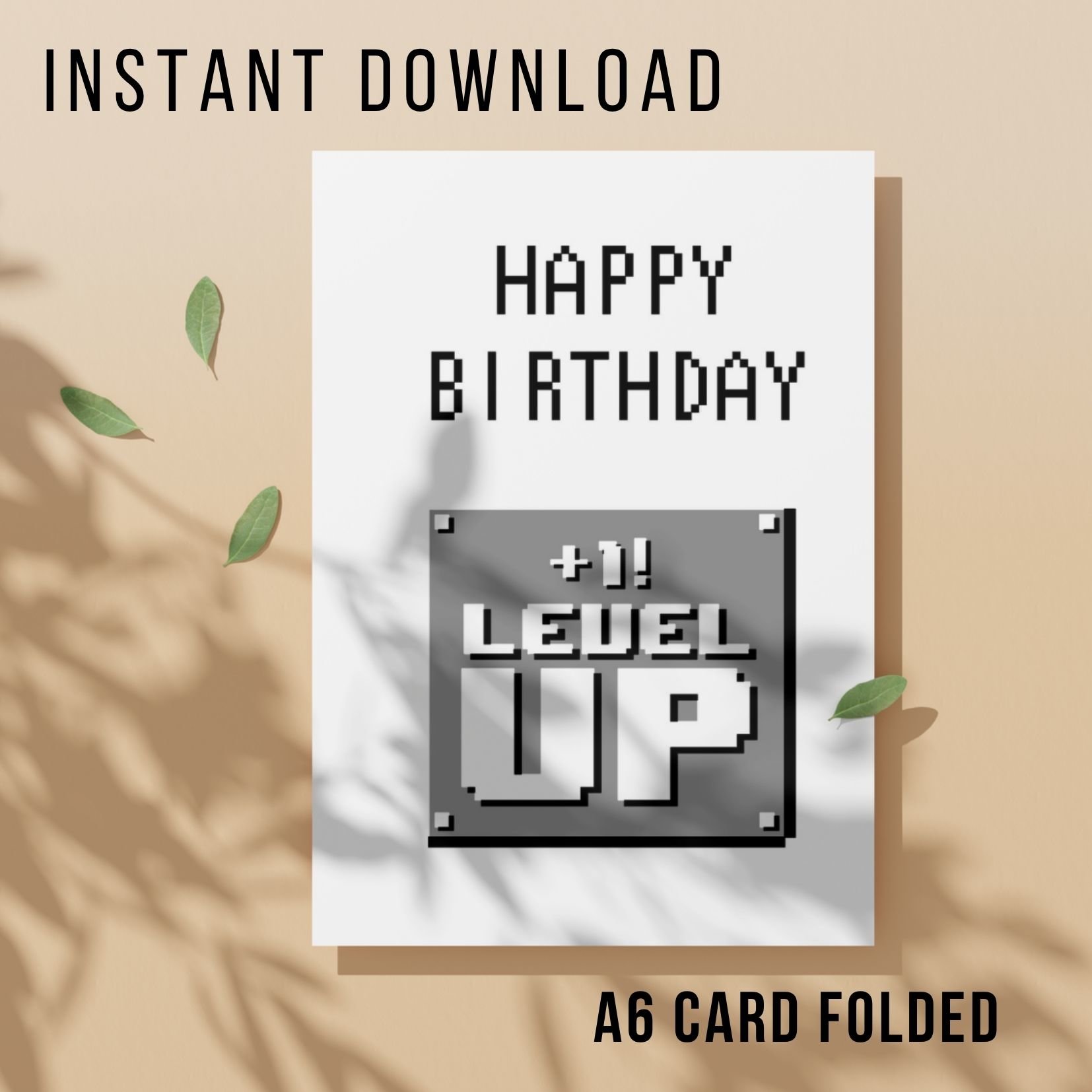 Funny Gamer Birthday Card - Printable Instant Download