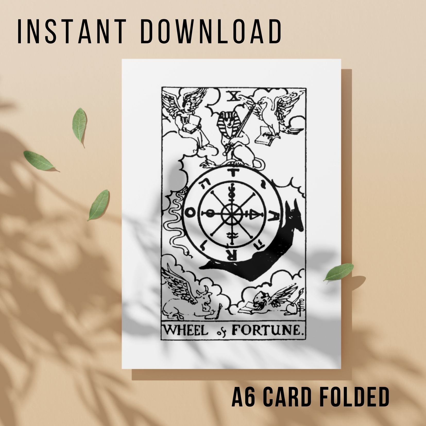 Tarot Card Good Luck Card - Printable Instant Download