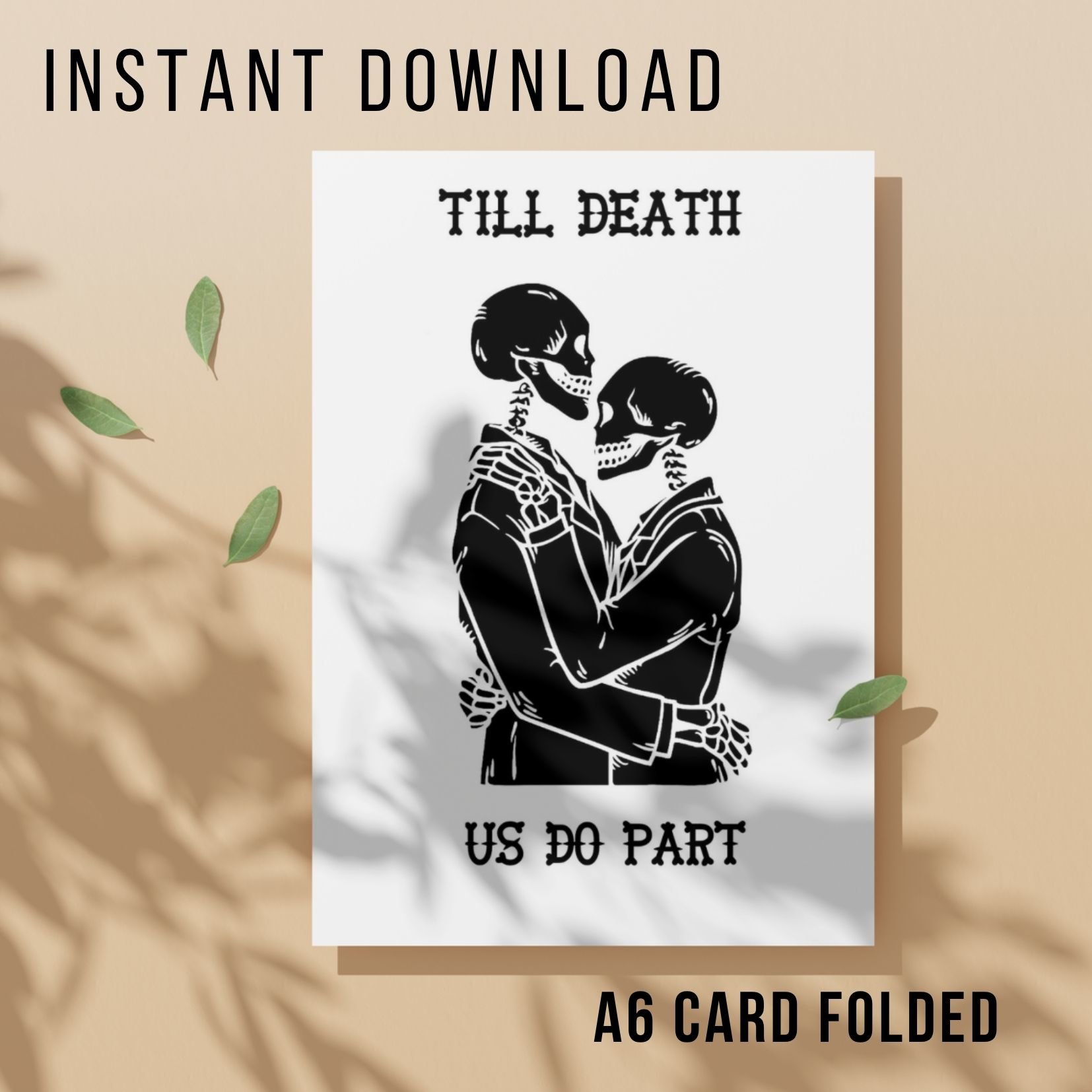 Gothic Anniversary Card - Printable Instant Download