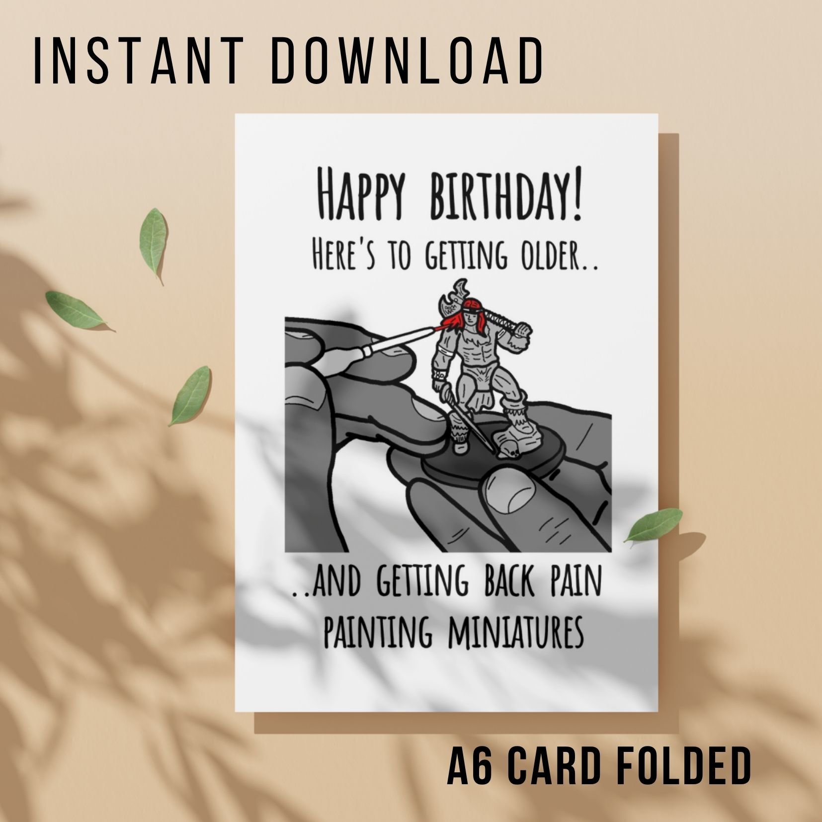 Funny Warhammer Birthday Card - Printable Instant Download