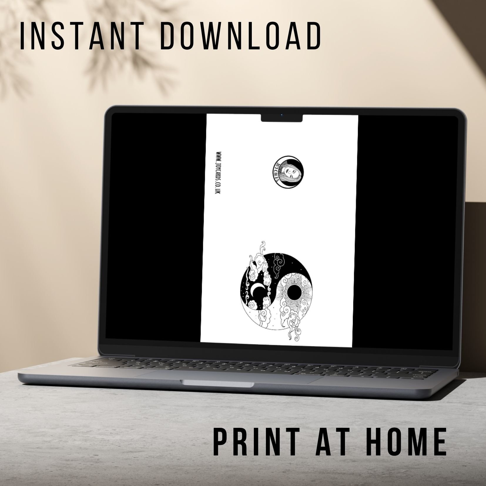 Yin Yang Birthday Card - Printable Instant Download