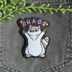 Chaos Raccoon Iron-on Patch