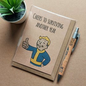 Fallout Birthday Card - Vault Boy