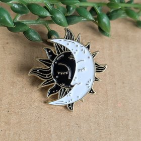 Sun and Moon Enamel Pin badge