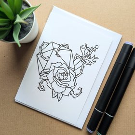 Dungeons and Dragons Colouring Birthday Card