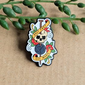 Funny Knitting Enamel Pin Badge