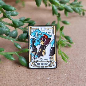 Kiki's Delivery Service Pin badge - Witch Tarot Card